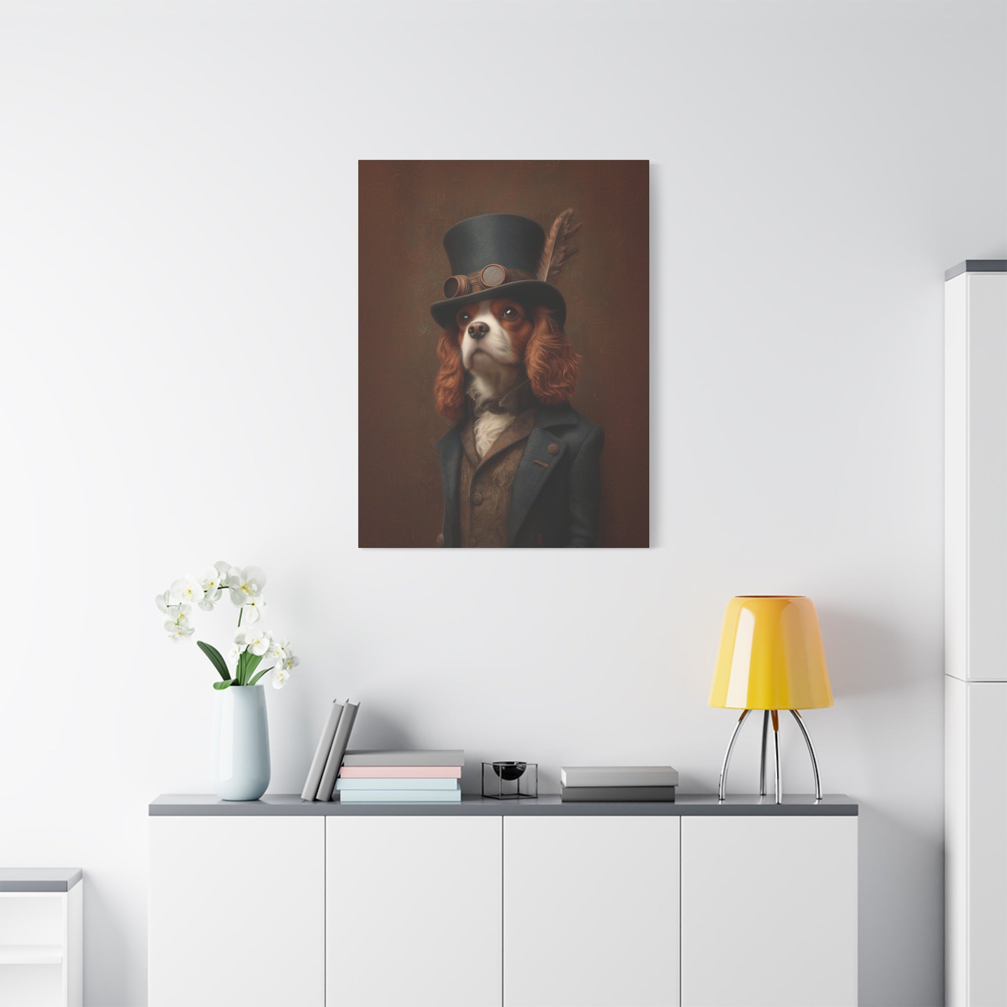Steampunk Cavalier King Charles Spaniel Canvas Art