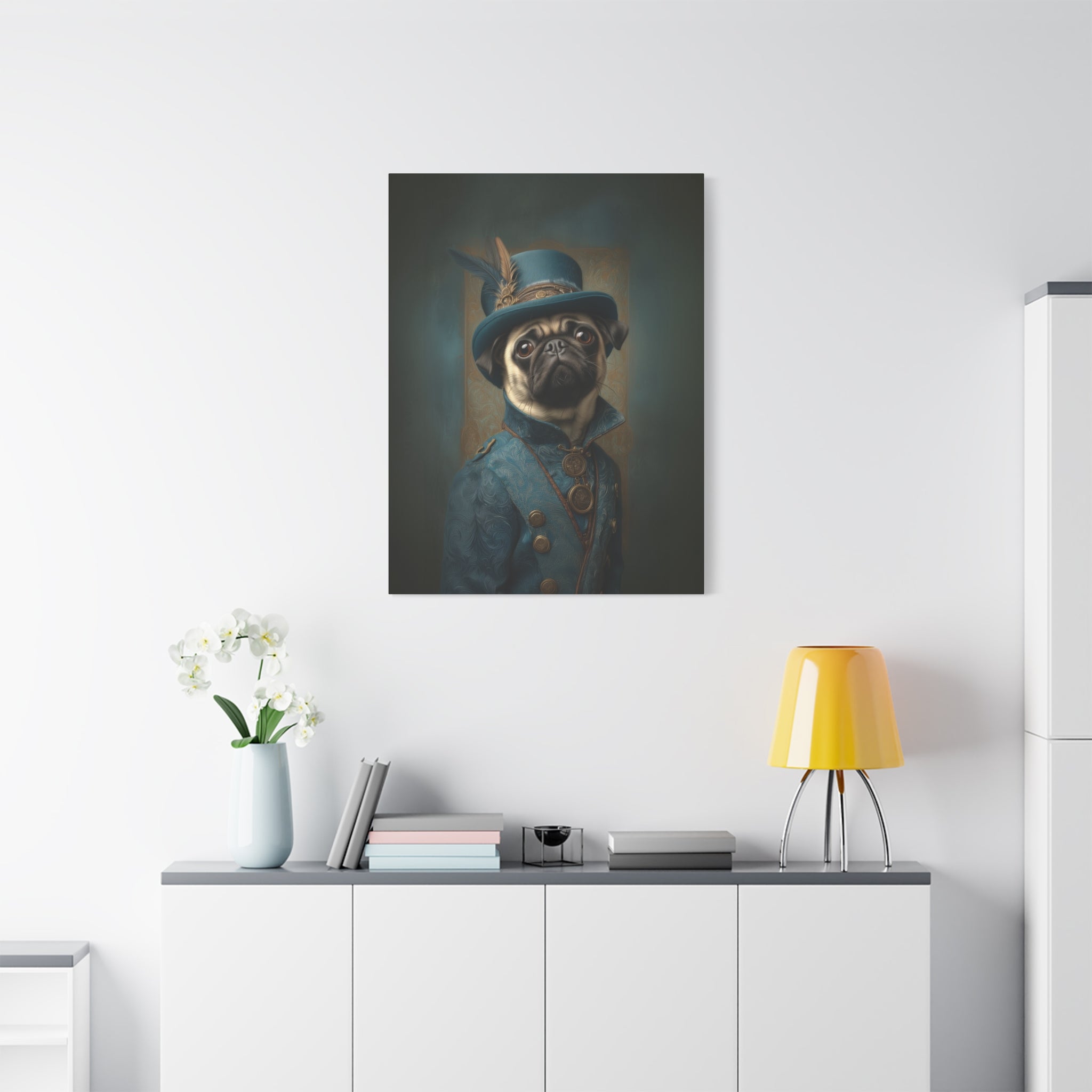 Steampunk Pug Canvas Art