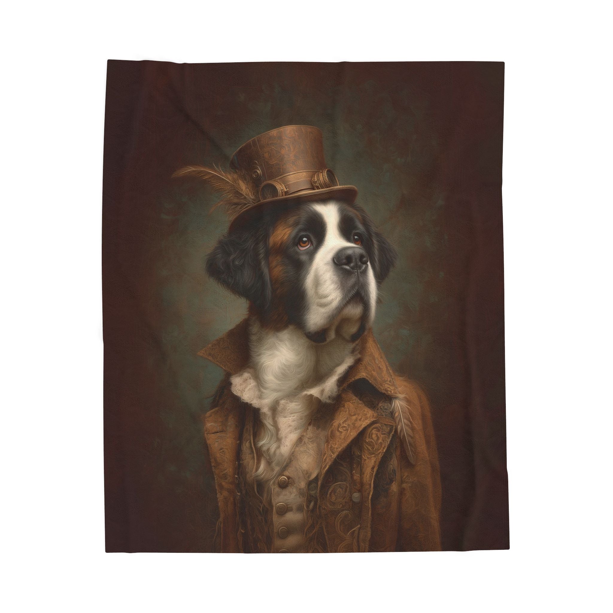 Steampunk Saint Bernard Plush Blanket