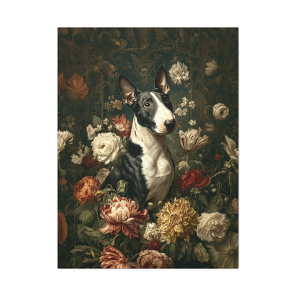 Botanical Bull Terrier Canvas Art