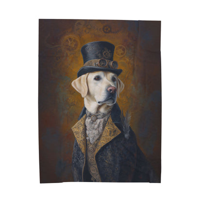 Steampunk Labrador Retriever (Yellow) Plush Blanket