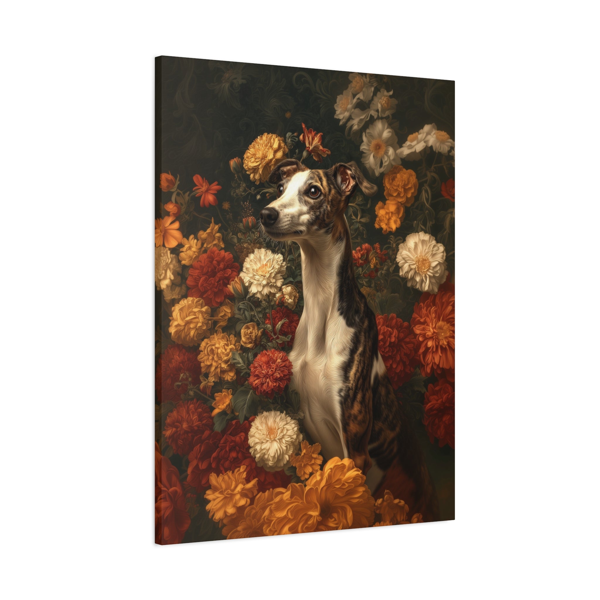 Botanical Whippet Canvas Art