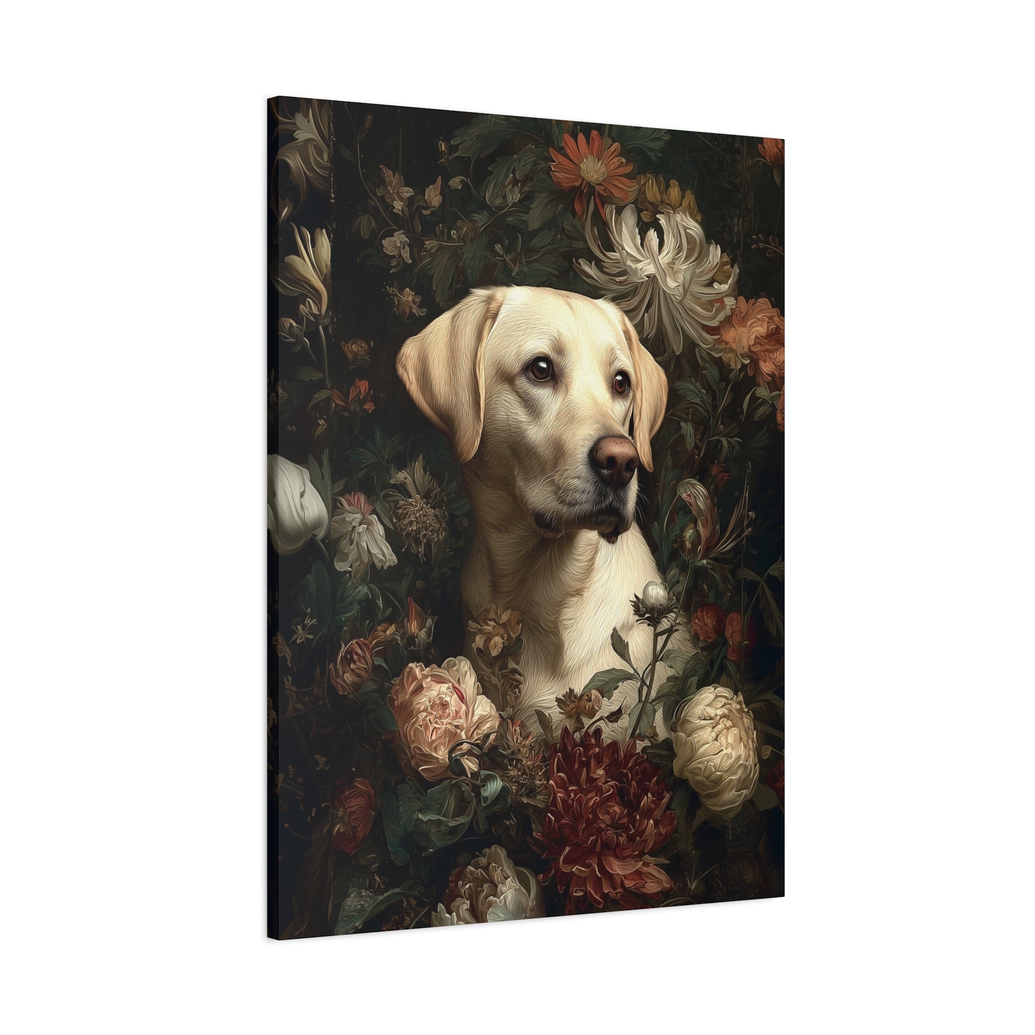 Botanical Labrador Retriever (Yellow) Canvas Art