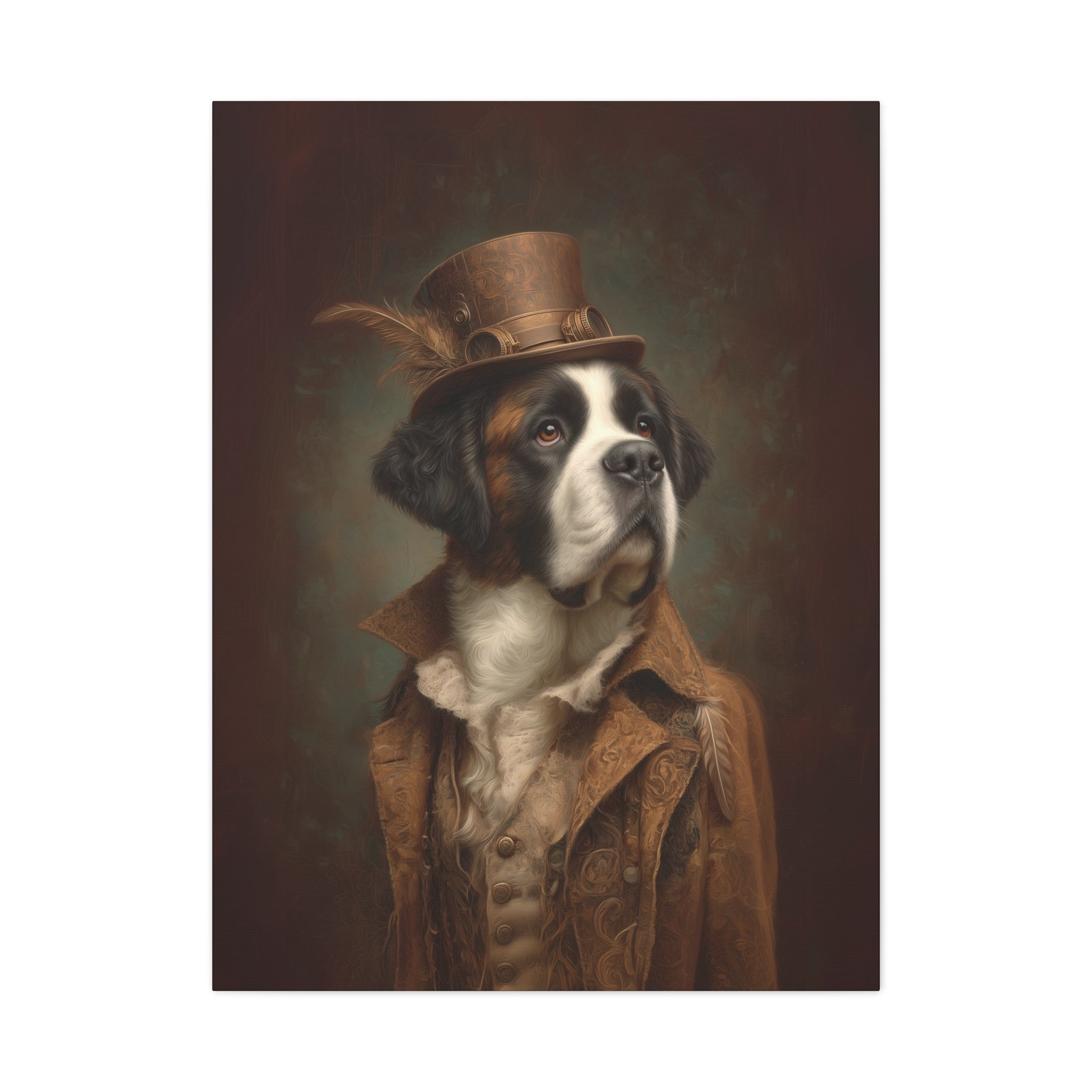 Steampunk Saint Bernard Canvas Art