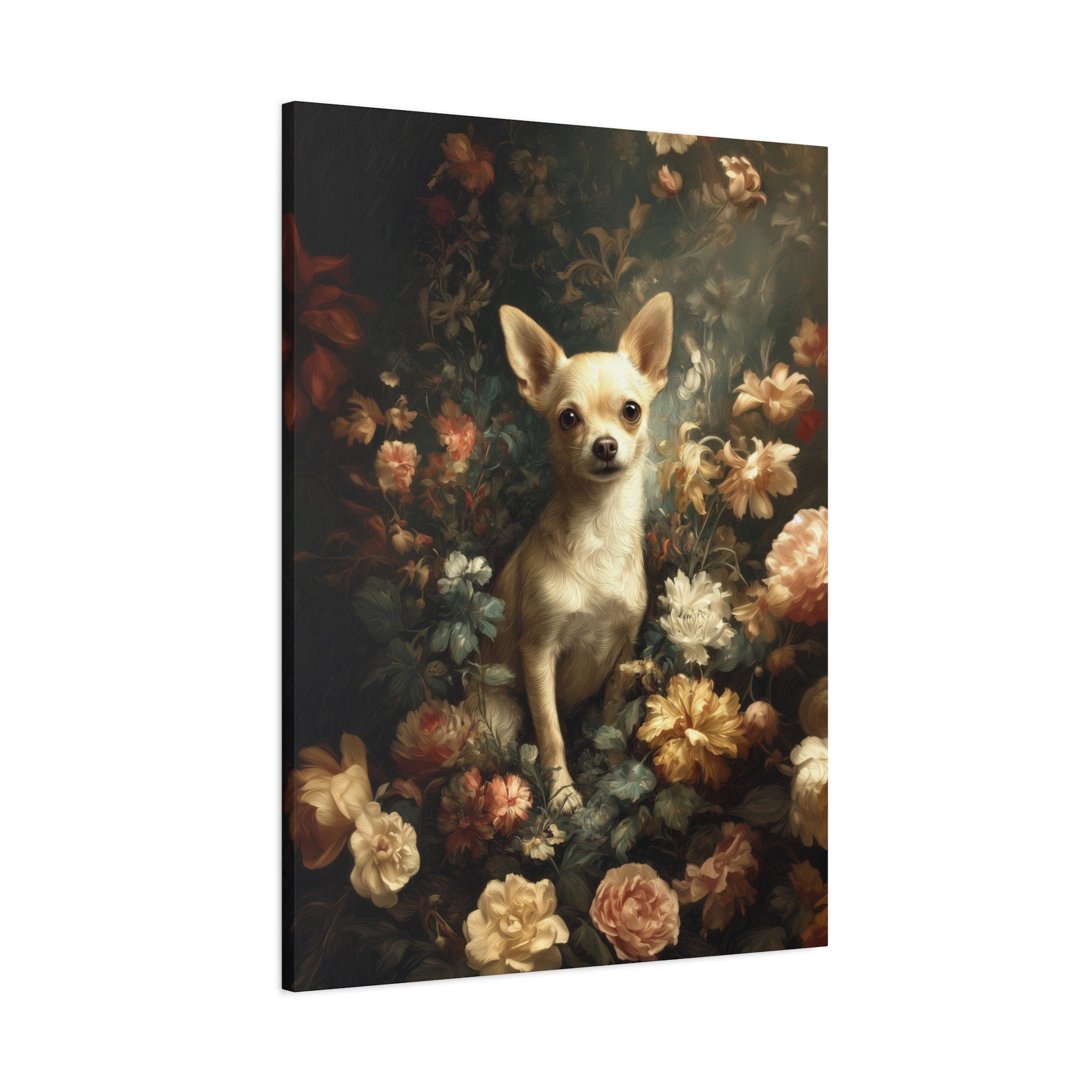 Botanical Chihuahua Canvas Art