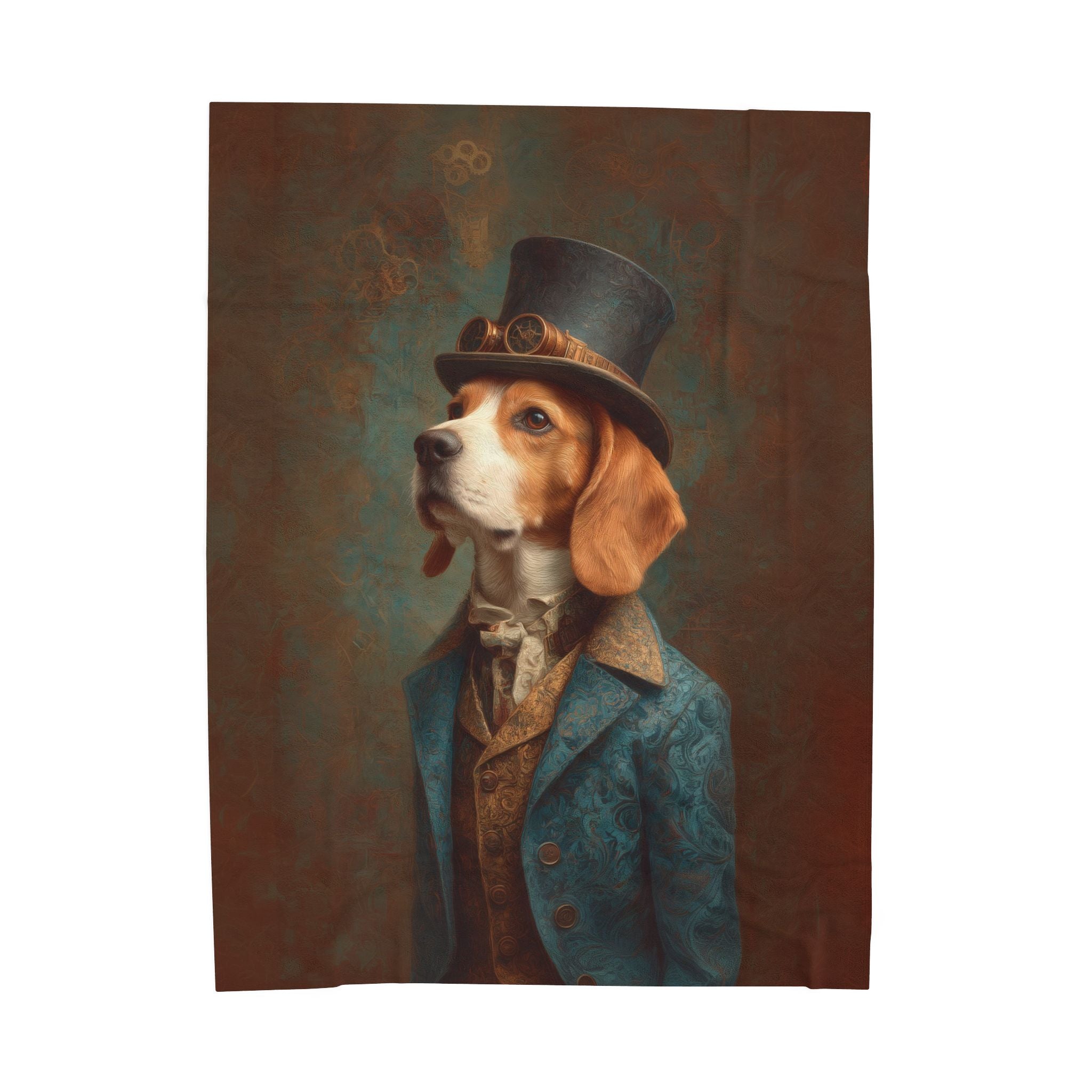 Steampunk Beagle Plush Blanket