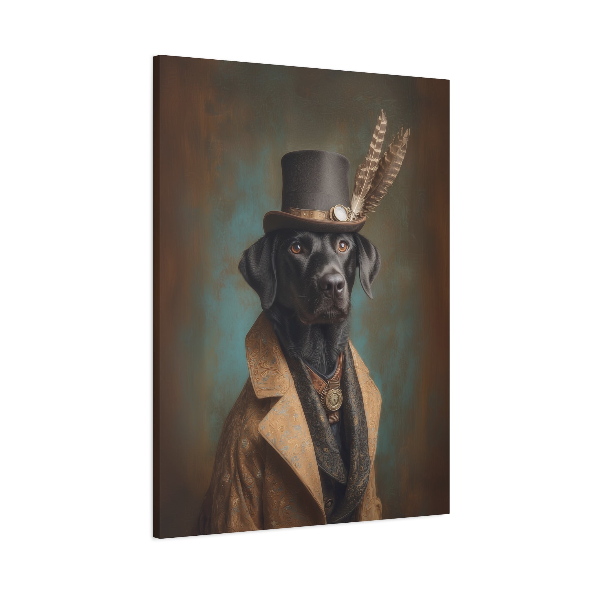 Steampunk Labrador Retriever (Black) Canvas Art