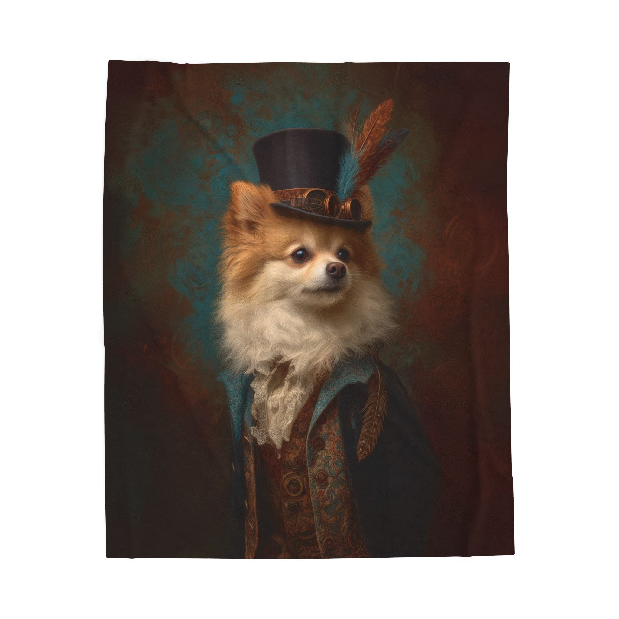 Steampunk Pomeranian Plush Blanket