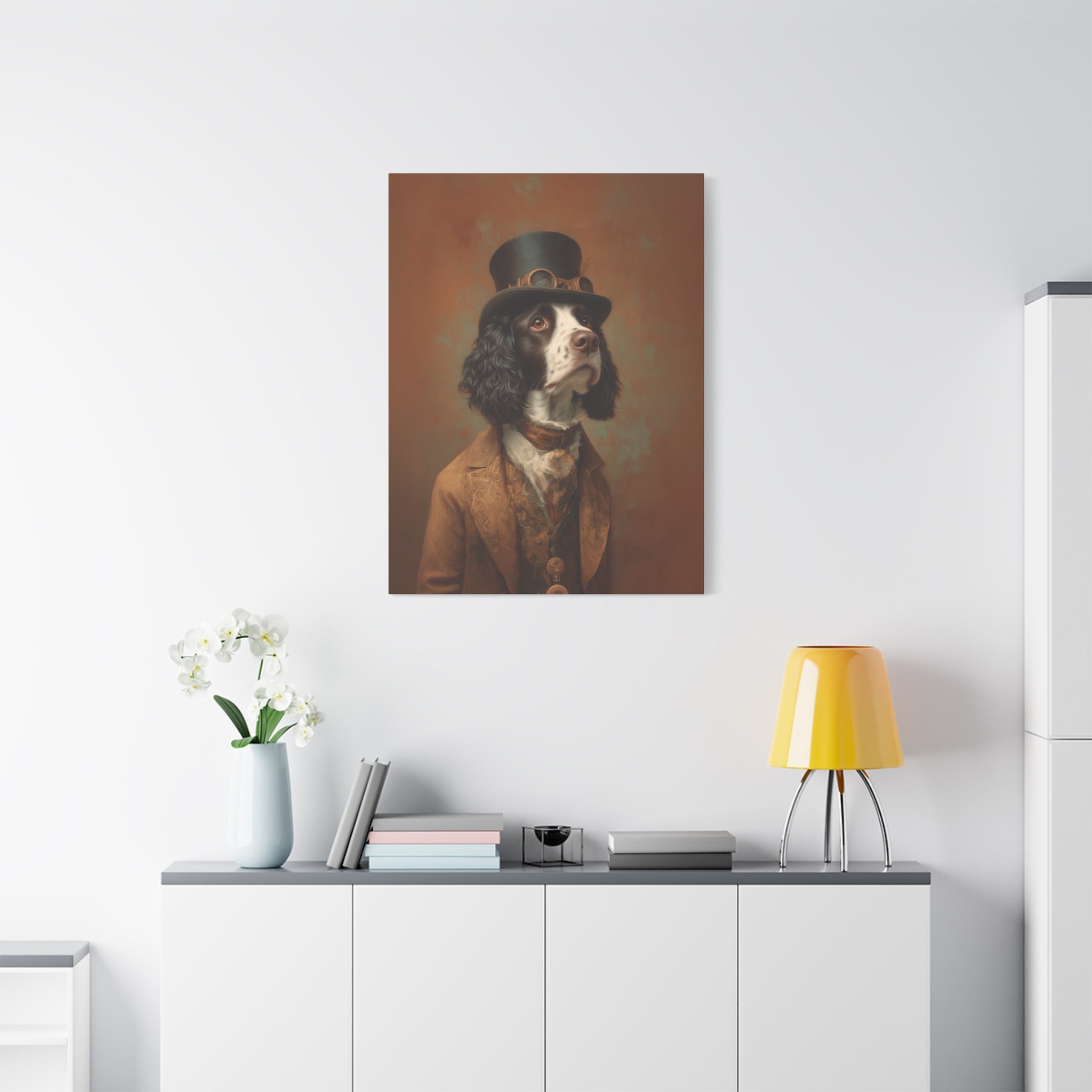Steampunk English Springer Spaniel Canvas Art