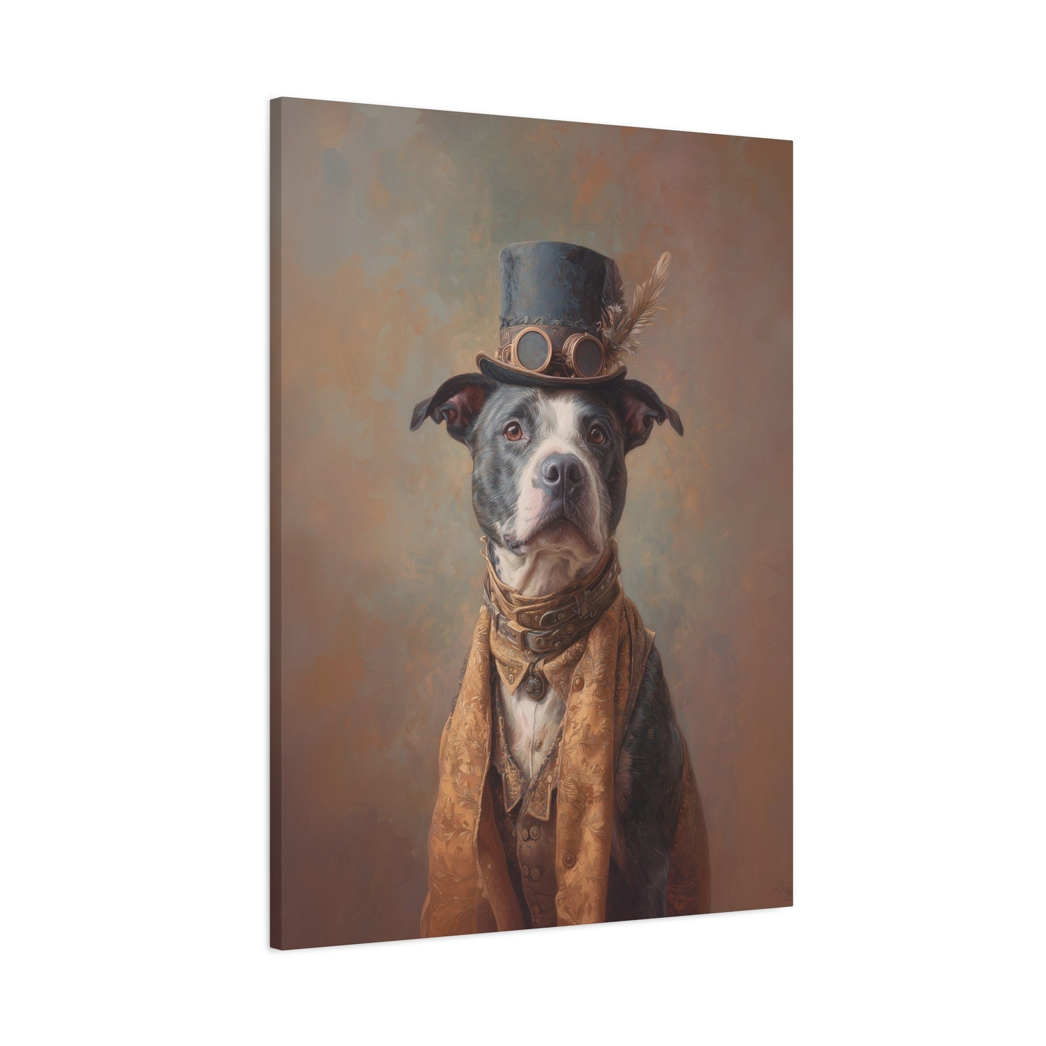 Steampunk Staffordshire Bull Terrier Canvas Art