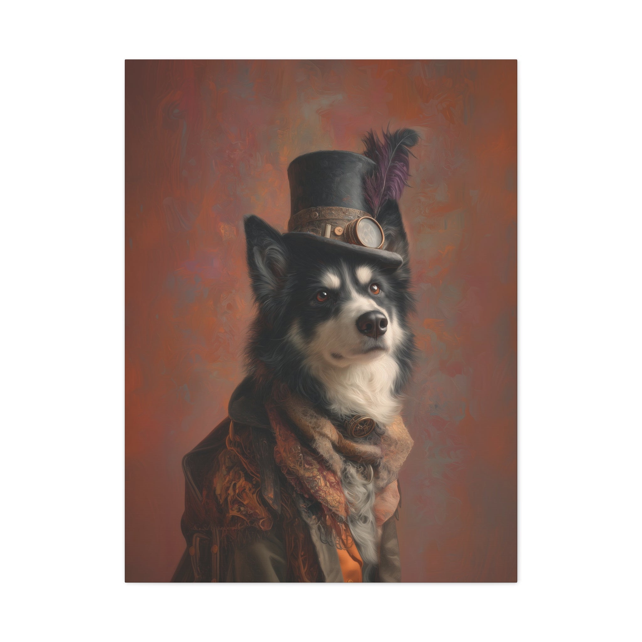 Steampunk Alaskan Malamute Canvas Art