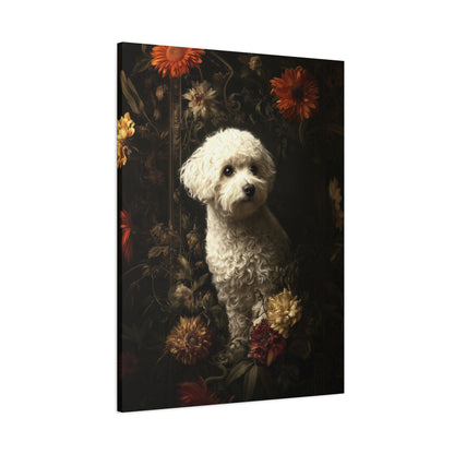 Botanical Bichon Frise Canvas Art