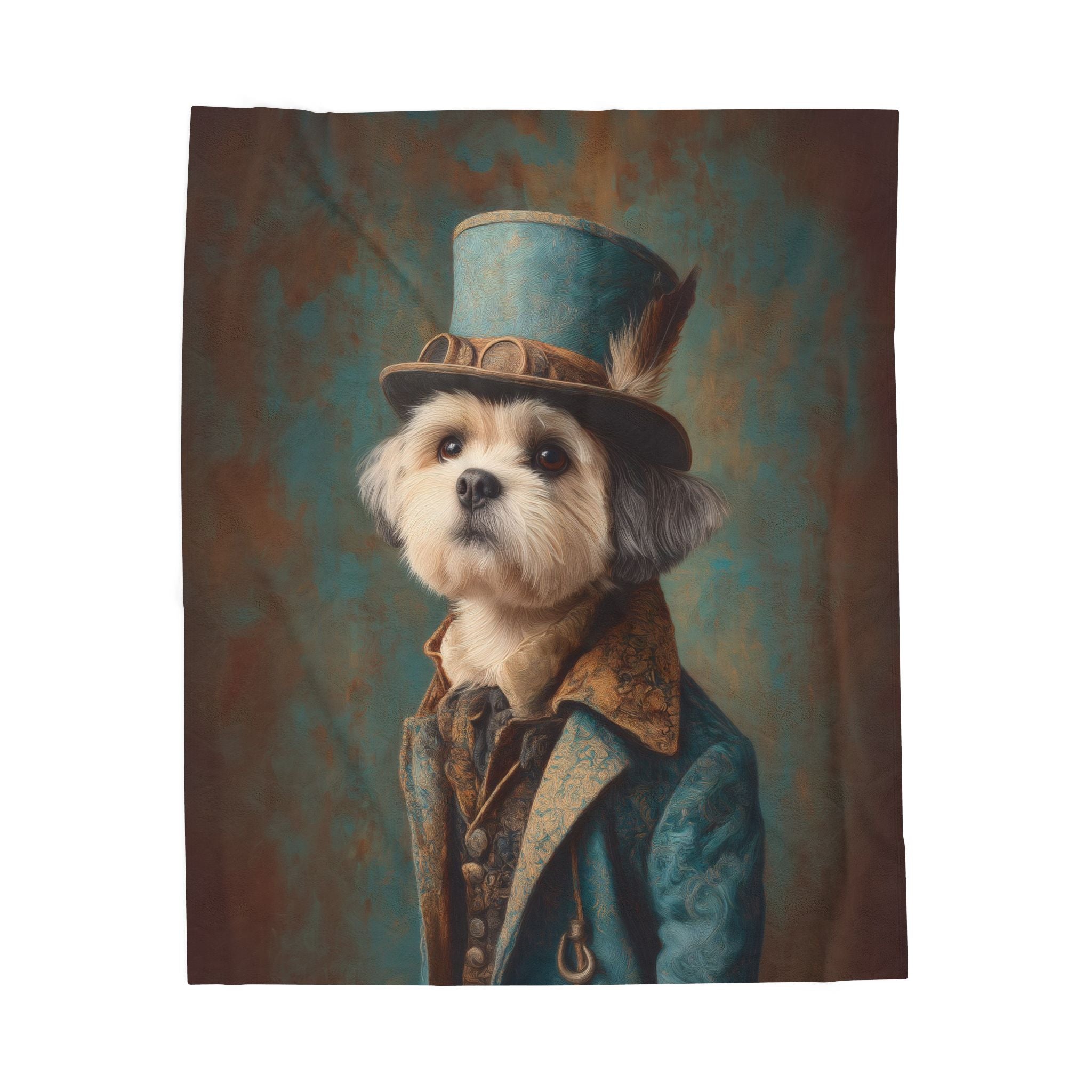 Steampunk Shih Tzu Plush Blanket