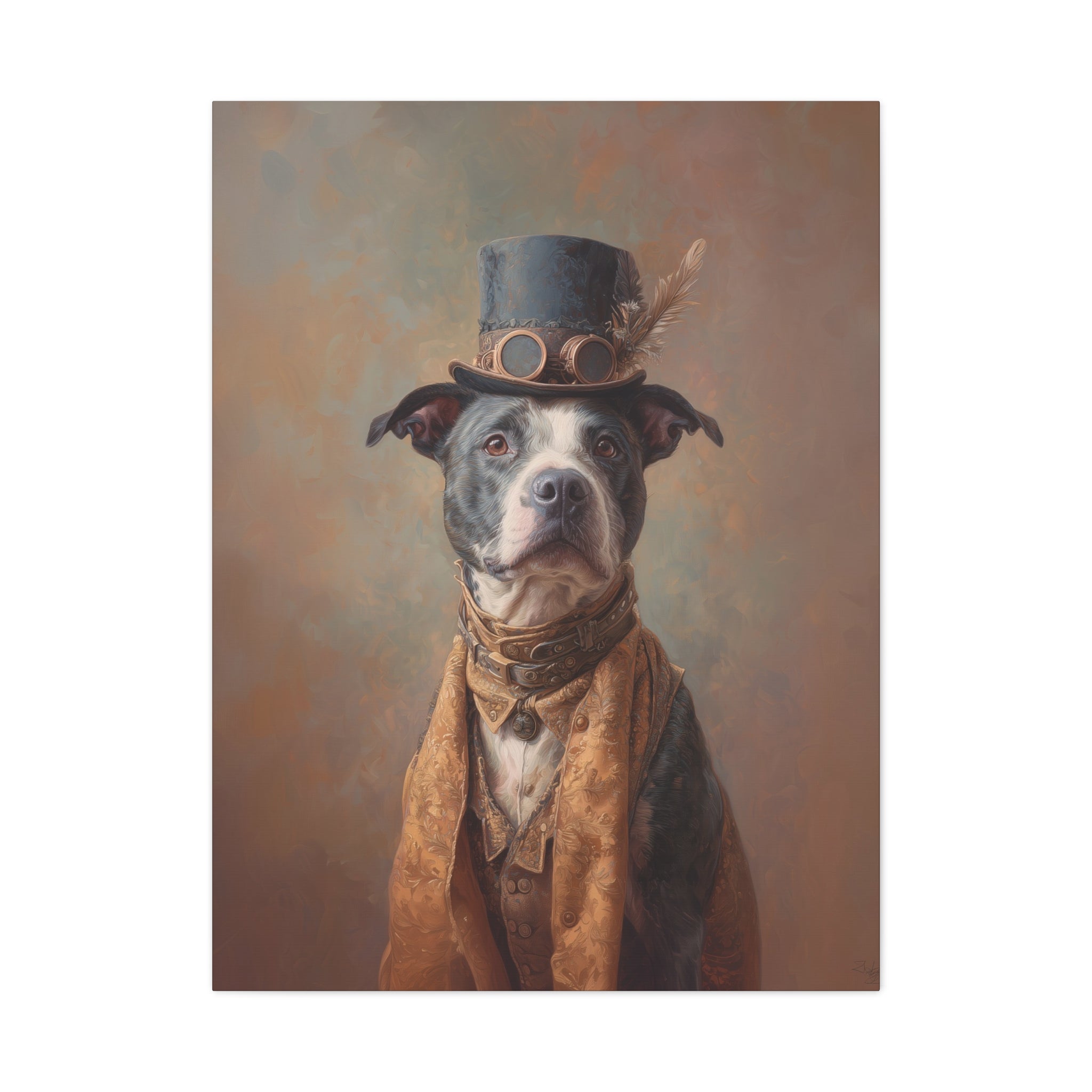 Steampunk Staffordshire Bull Terrier Canvas Art