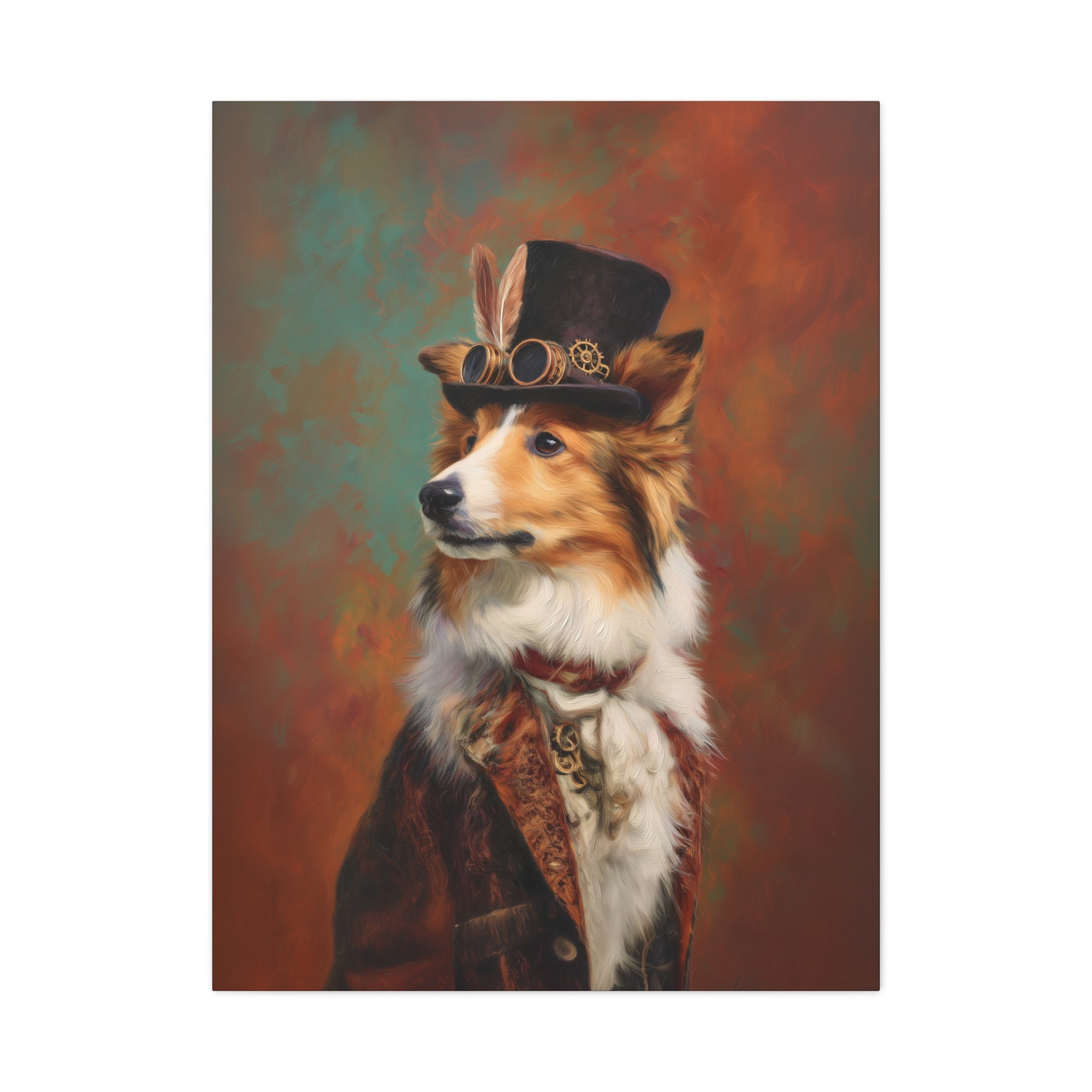 Steampunk Shetland Sheepdog Canvas Art