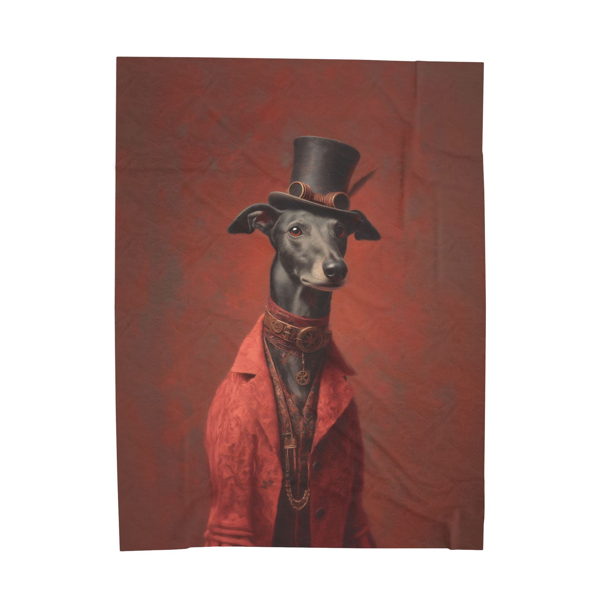 Steampunk Greyhound Plush Blanket
