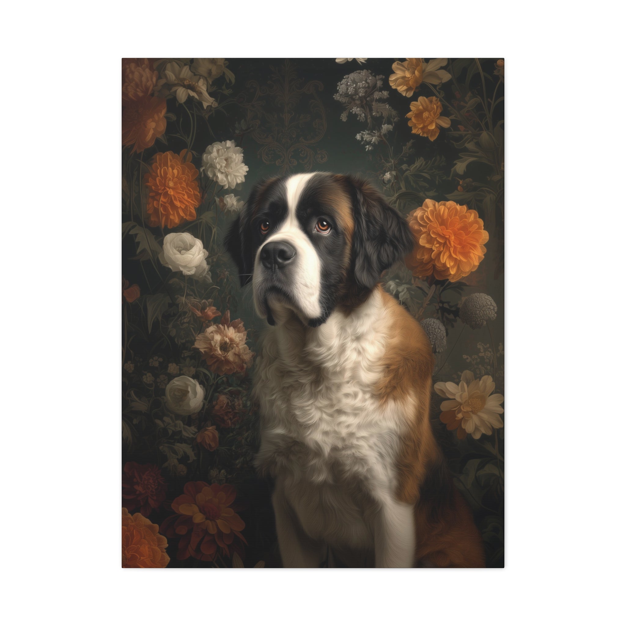 Botanical Saint Bernard Canvas Art