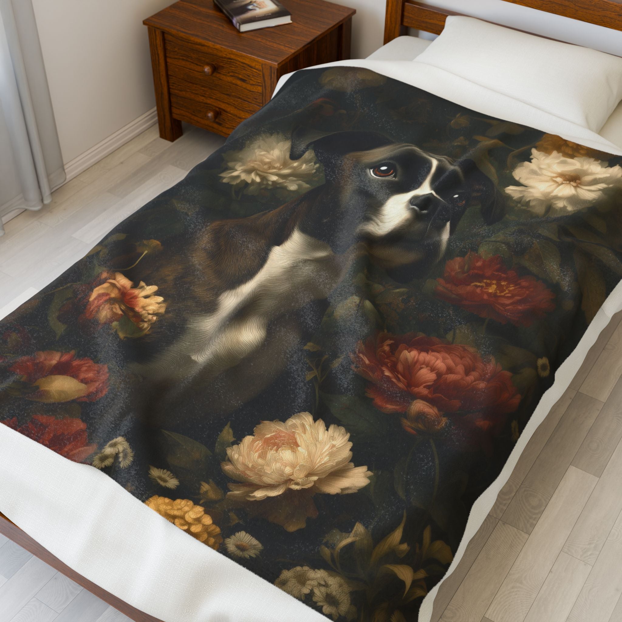 Botanical Boxer Plush Blanket