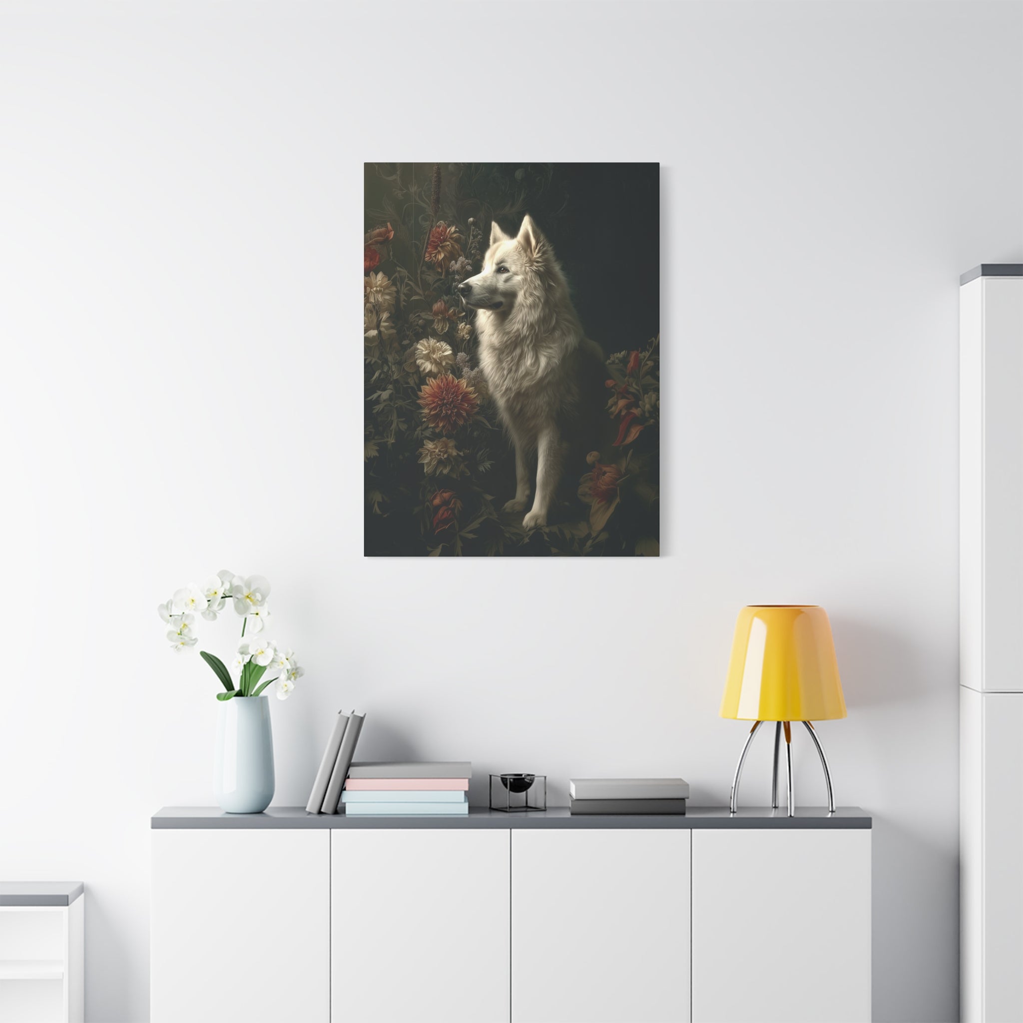 Botanical Samoyed Canvas Art