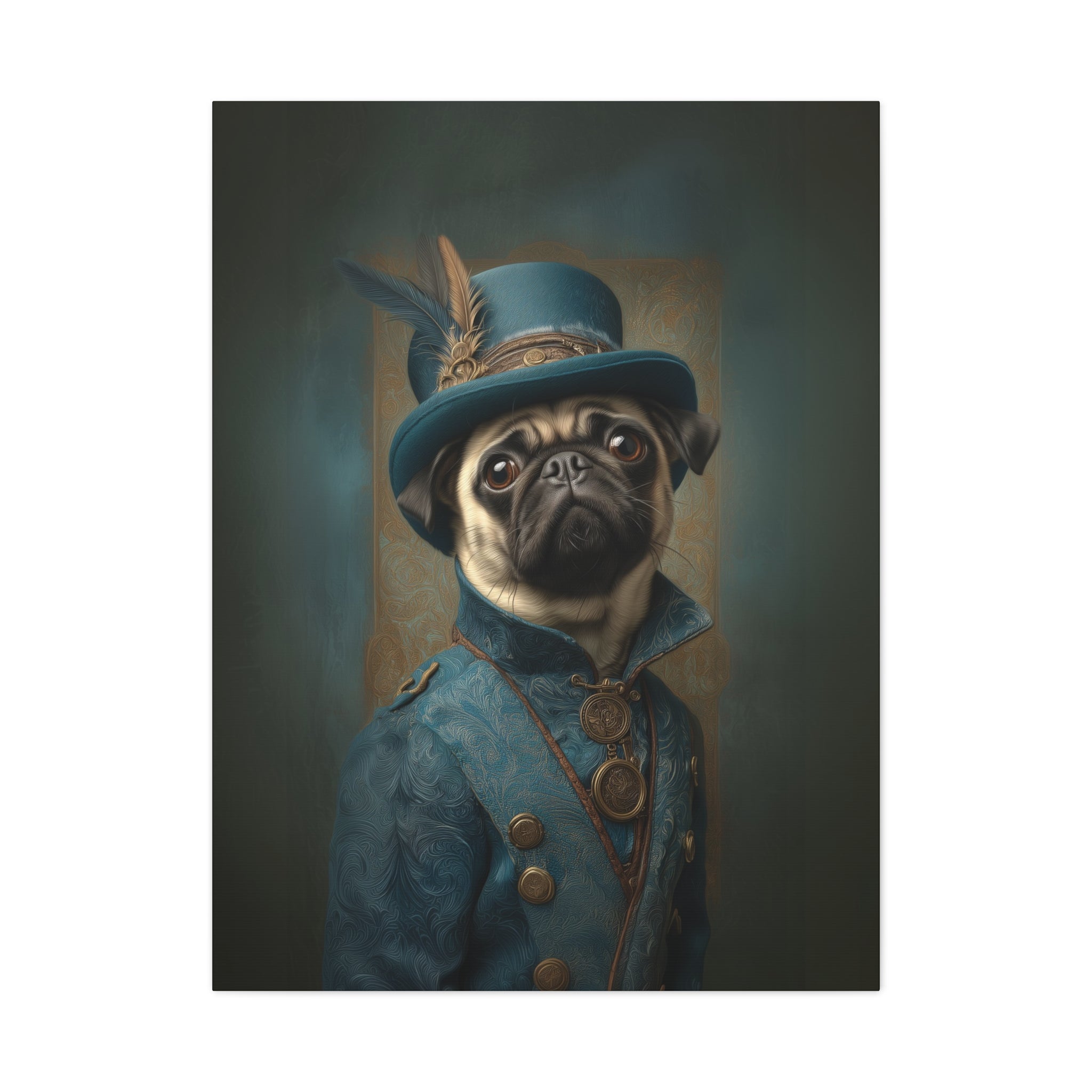 Steampunk Pug Canvas Art