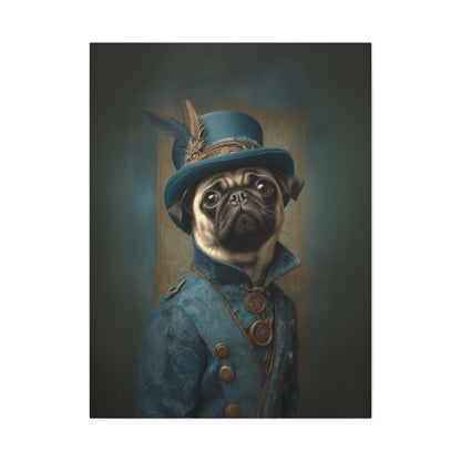 Steampunk Pug Canvas Art
