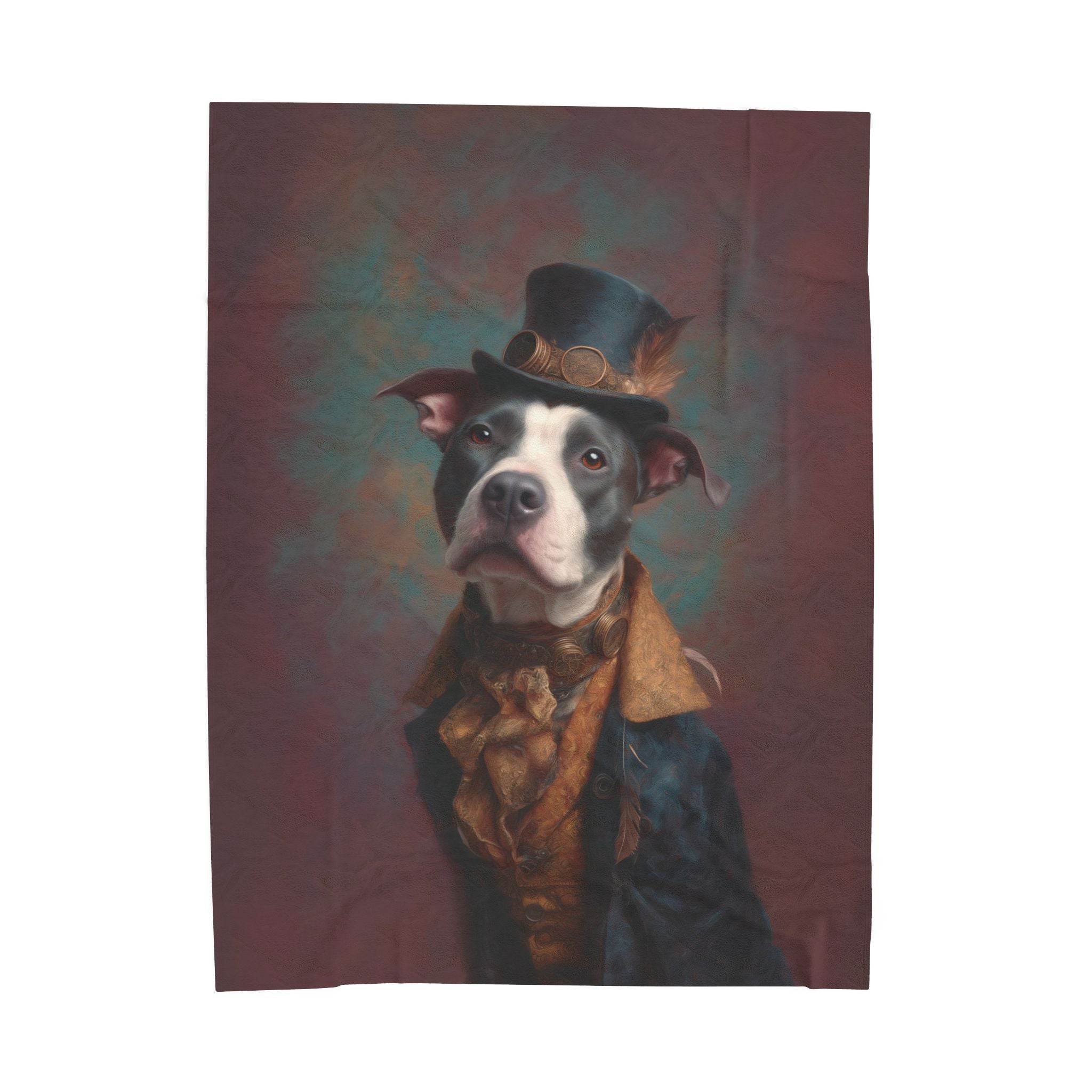 Steampunk Pit Bull Plush Blanket