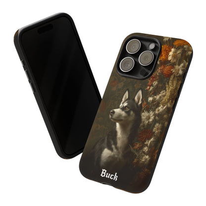 Botanical Siberian Husky Phone Case