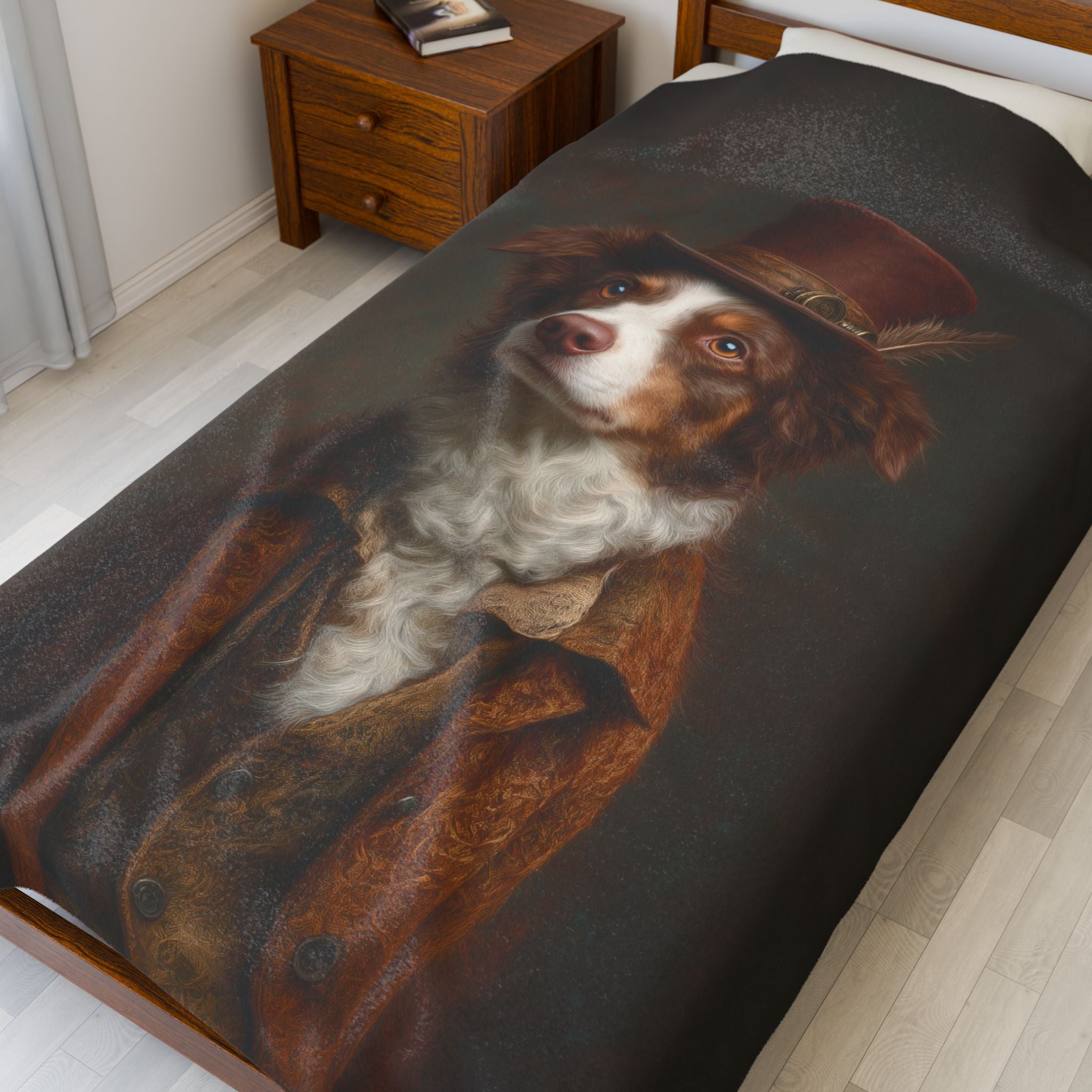 Steampunk Australian Shepherd Plush Blanket