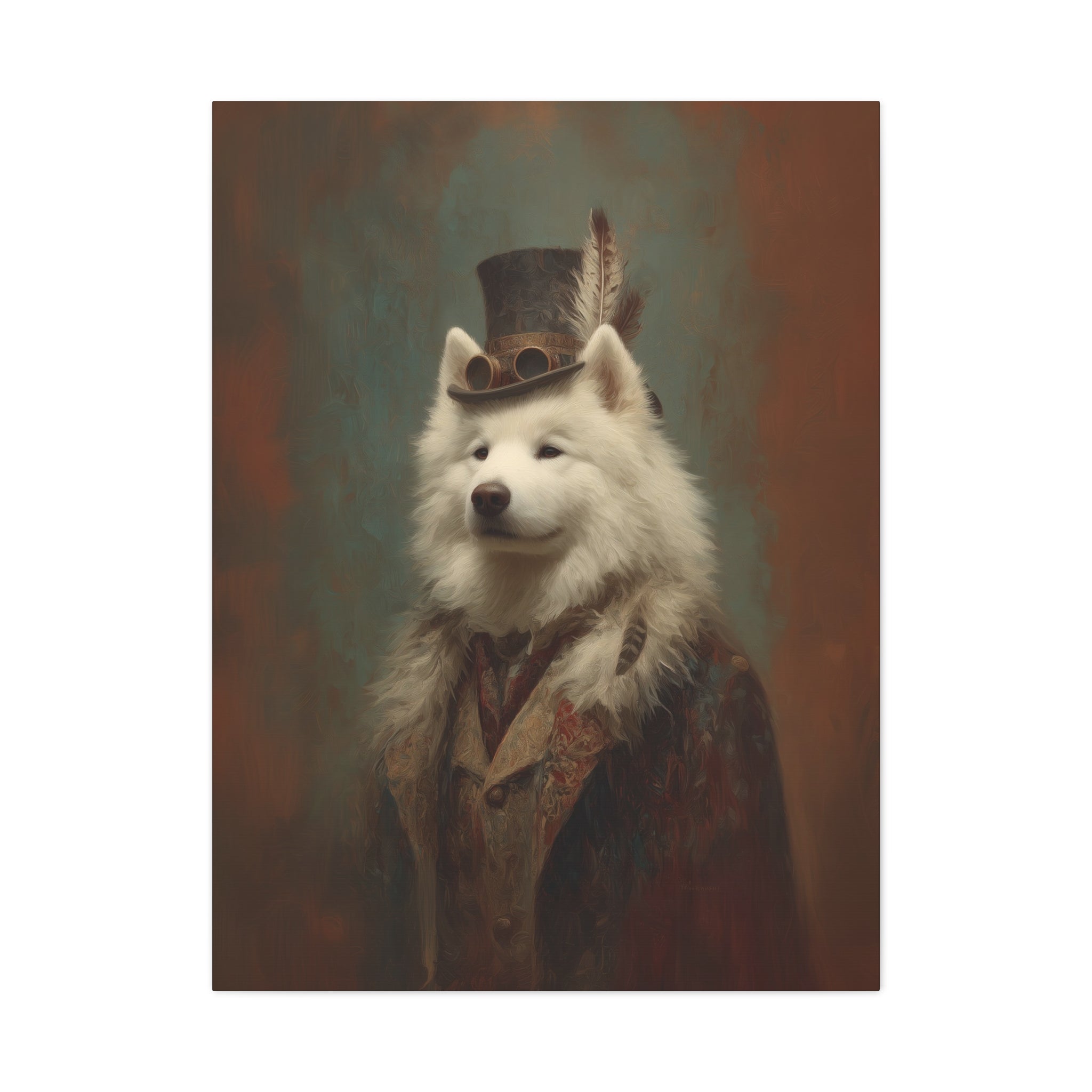Steampunk Samoyed Canvas Art