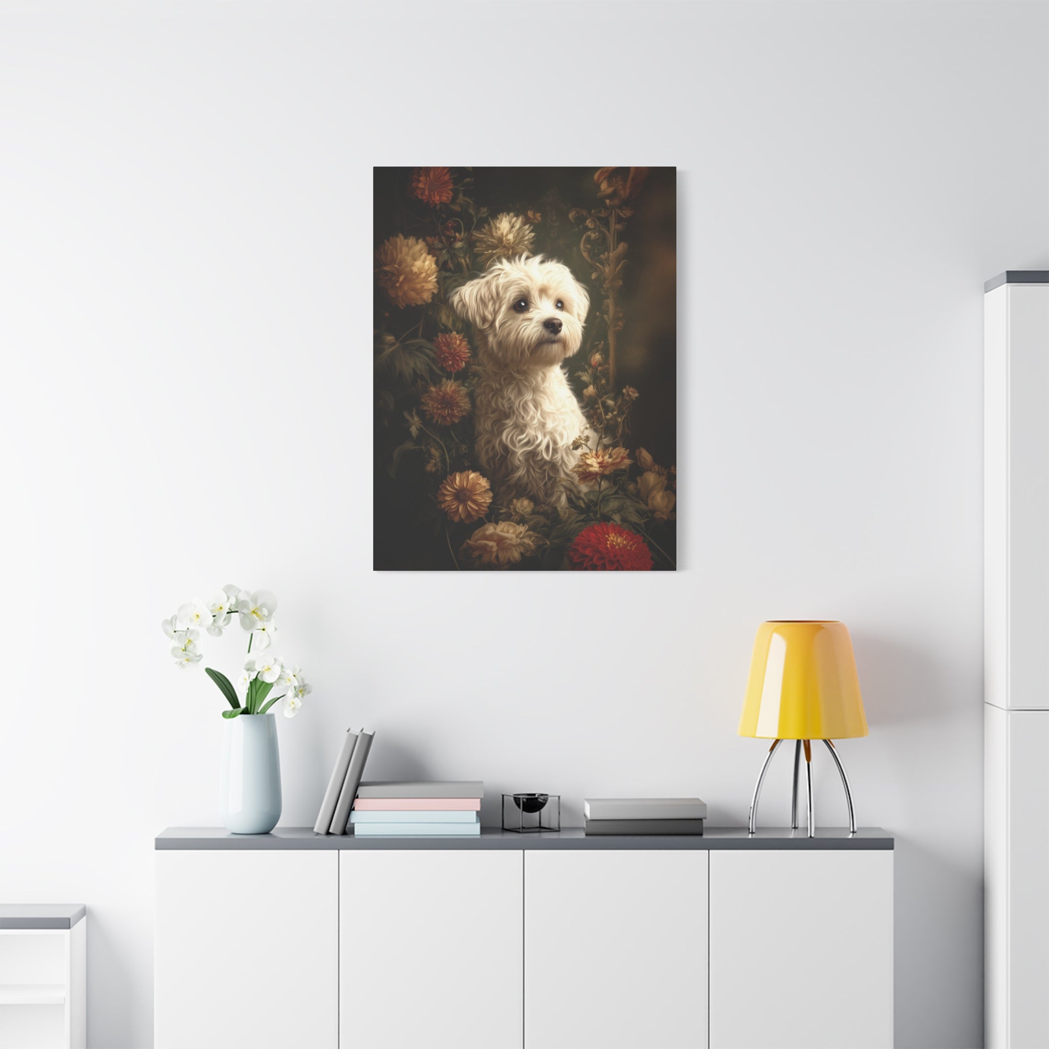 Botanical Maltese Canvas Art