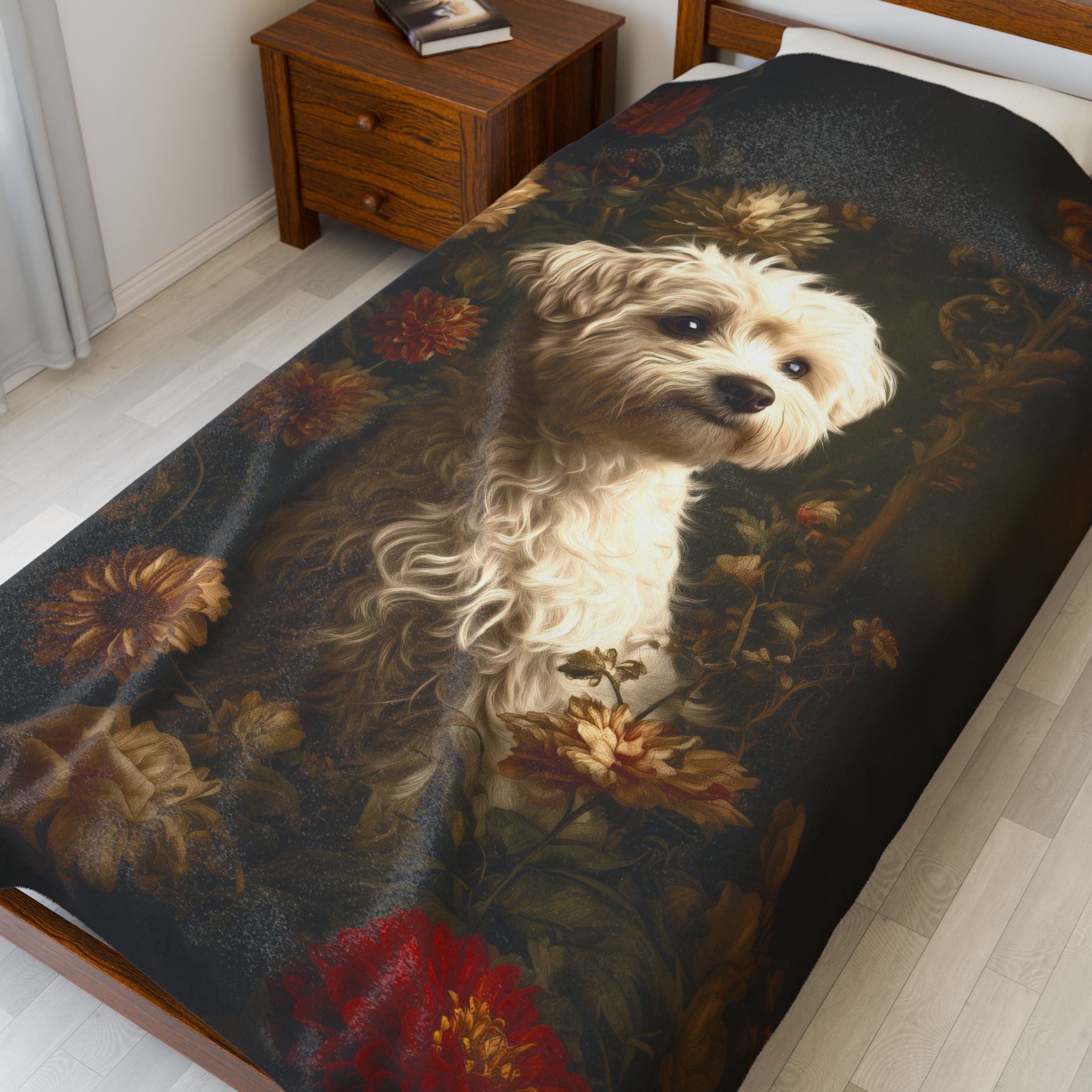 Botanical Maltese Plush Blanket