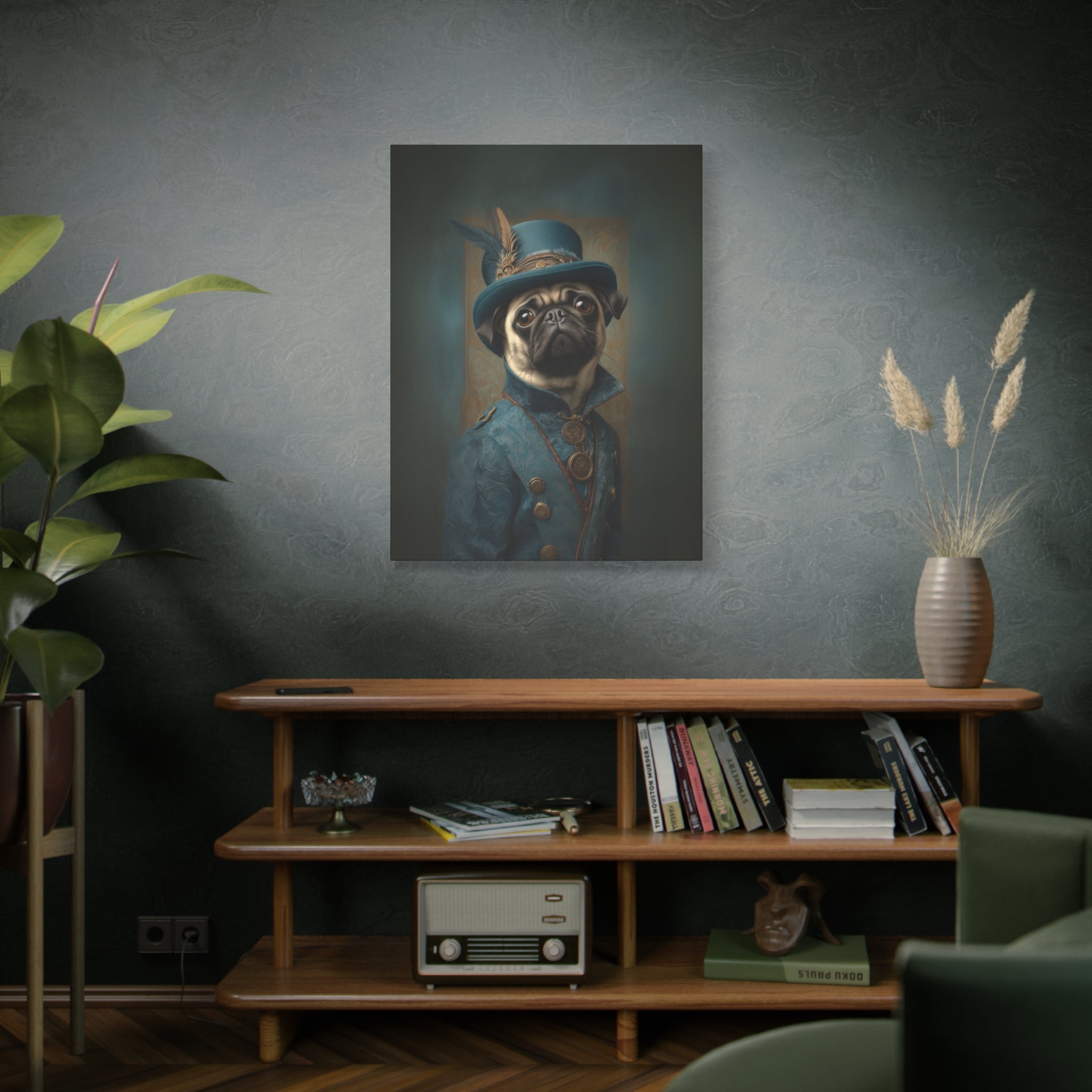 Steampunk Pug Canvas Art