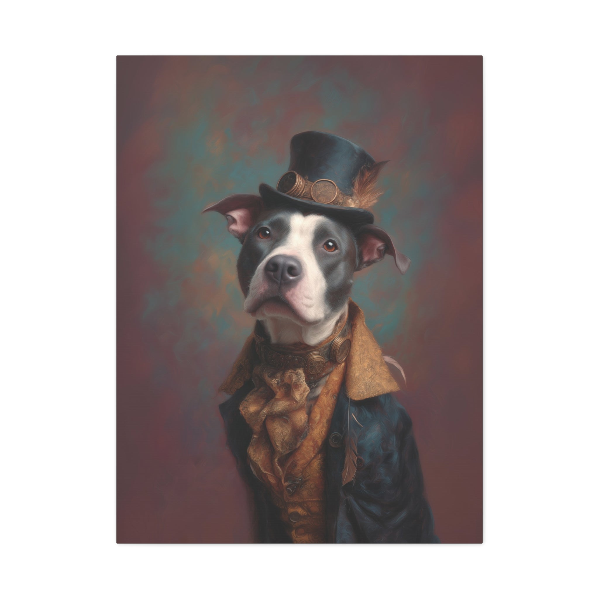 Steampunk Pit Bull Canvas Art