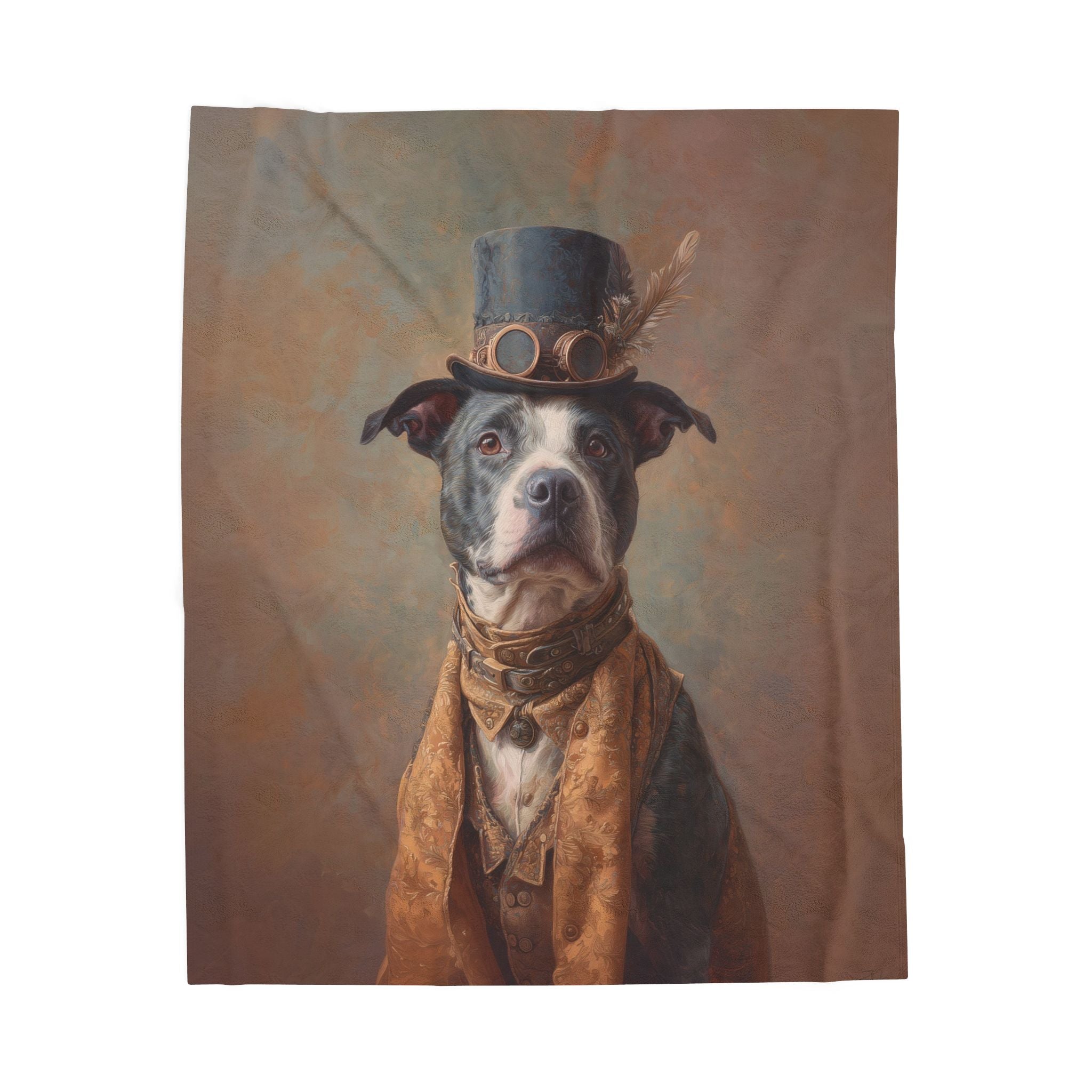 Steampunk Staffordshire Bull Terrier Plush Blanket