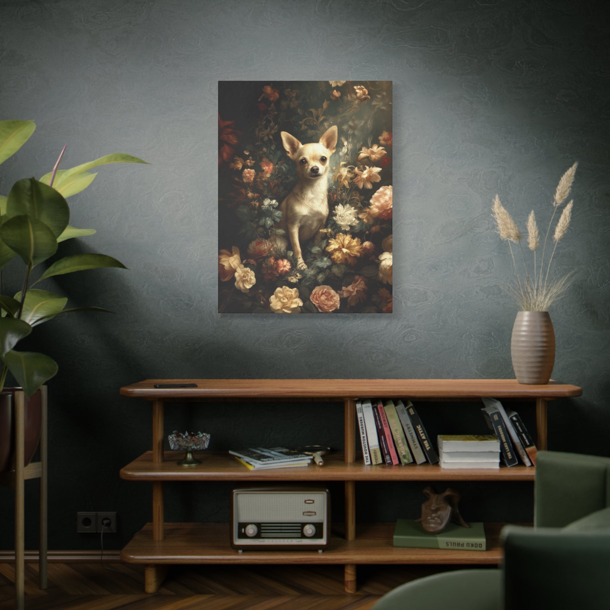 Botanical Chihuahua Canvas Art
