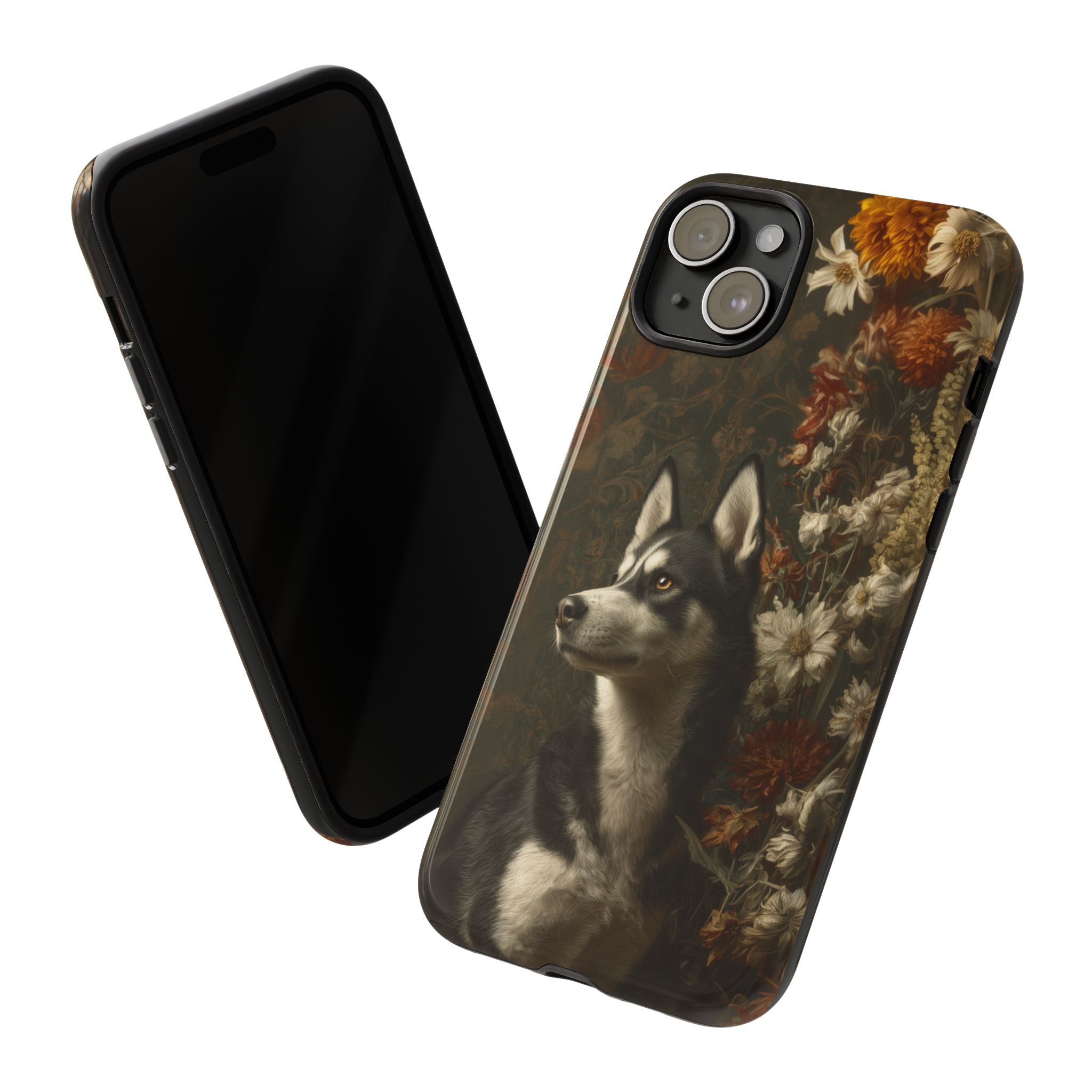 Botanical Siberian Husky Phone Case