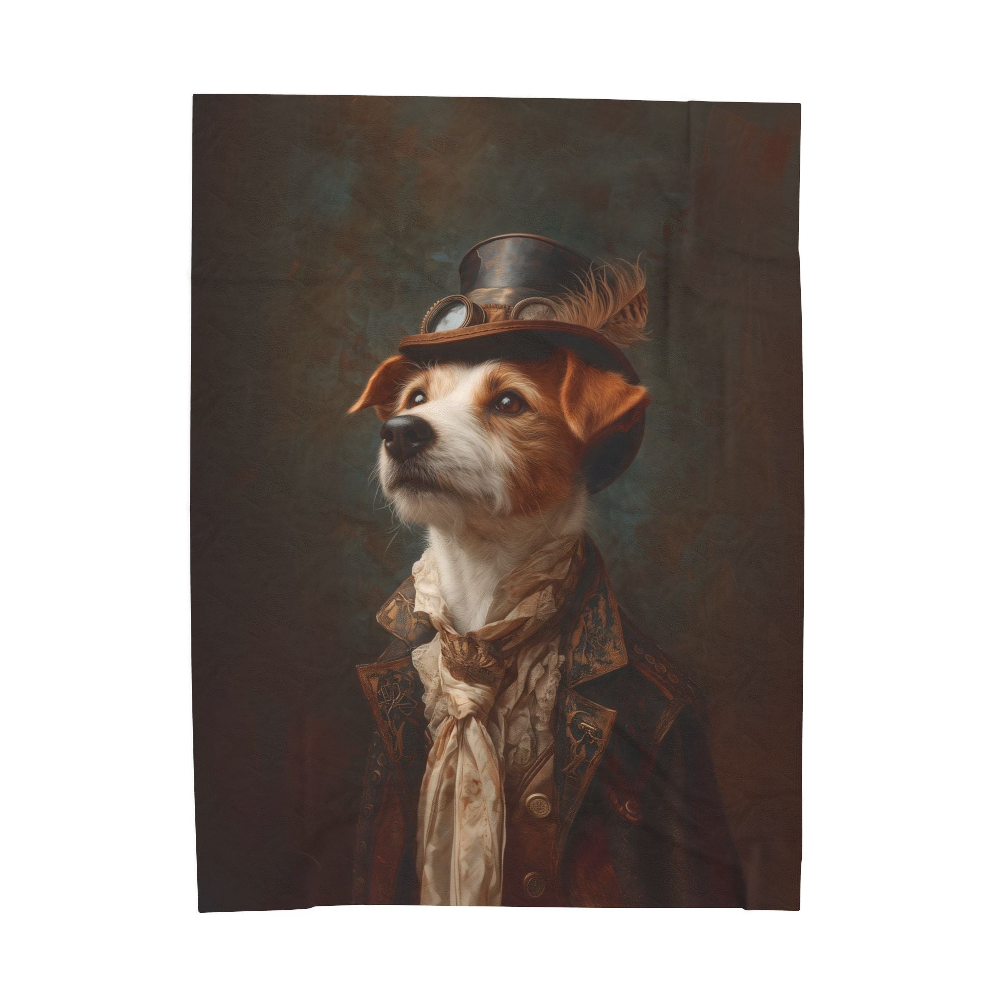 Steampunk Jack Russell Terrier Plush Blanket