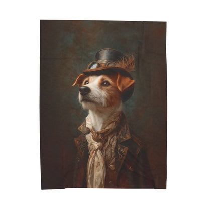 Steampunk Jack Russell Terrier Plush Blanket