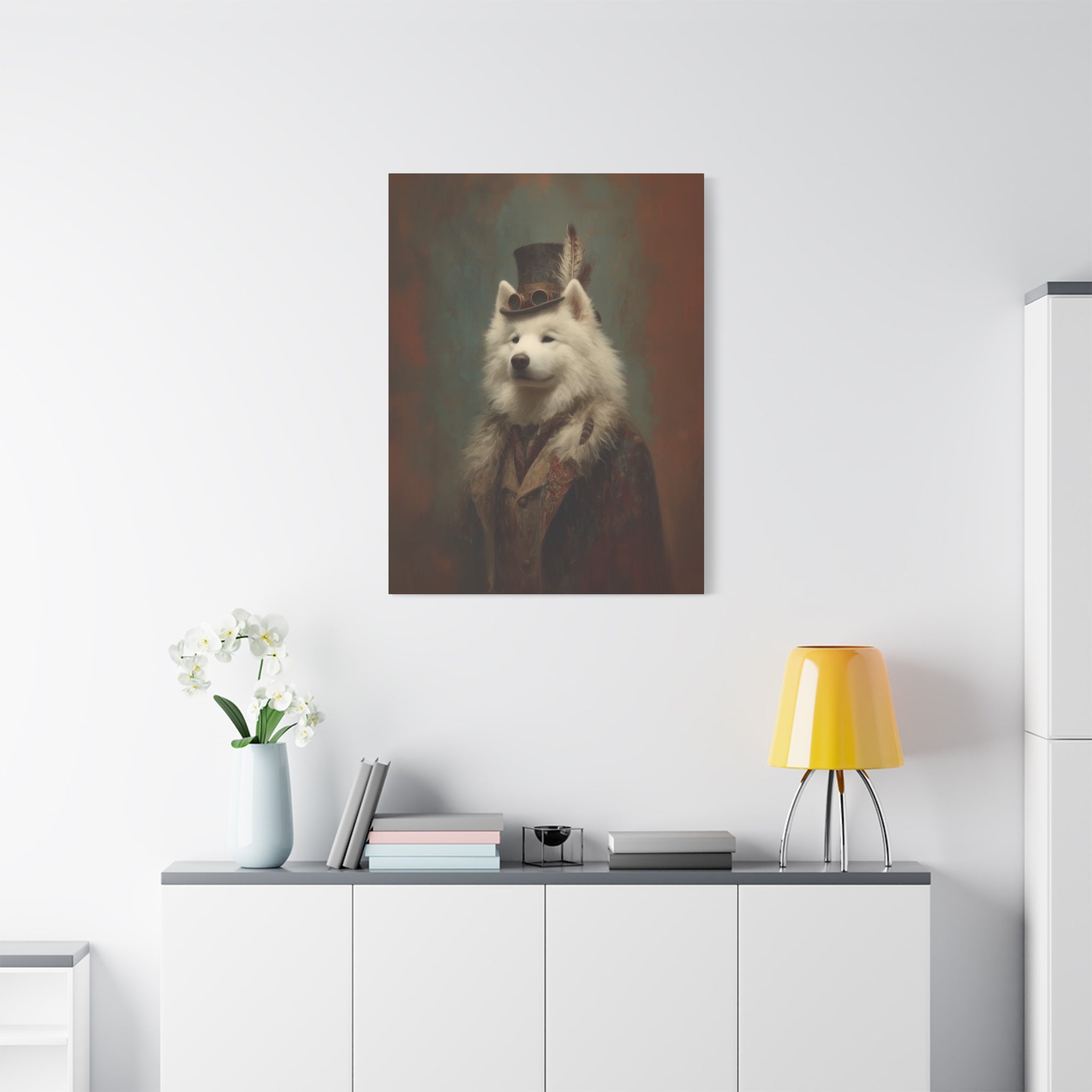 Steampunk Samoyed Canvas Art
