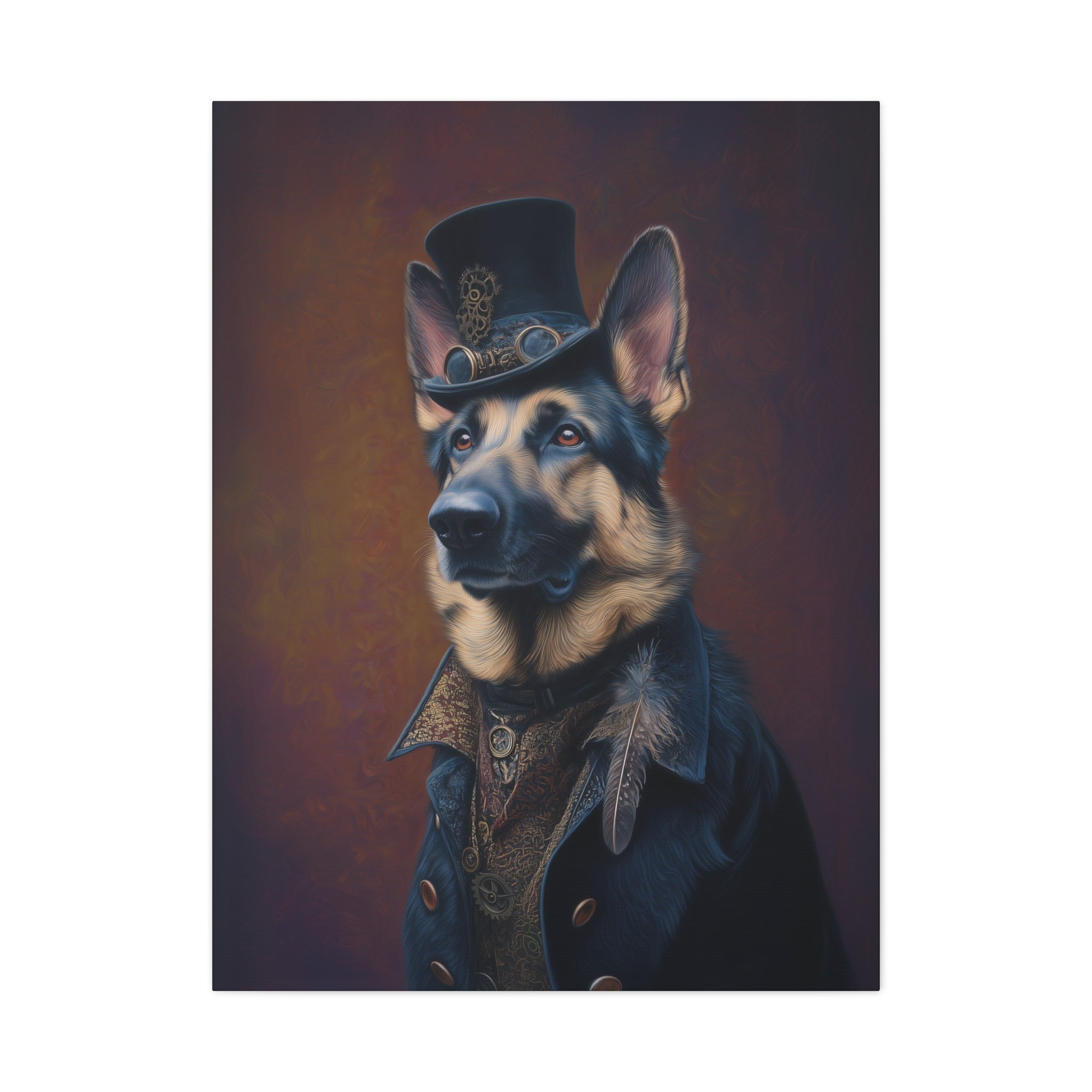 Steampunk German Shepherd Canvas Art