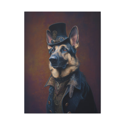 Steampunk German Shepherd Canvas Art