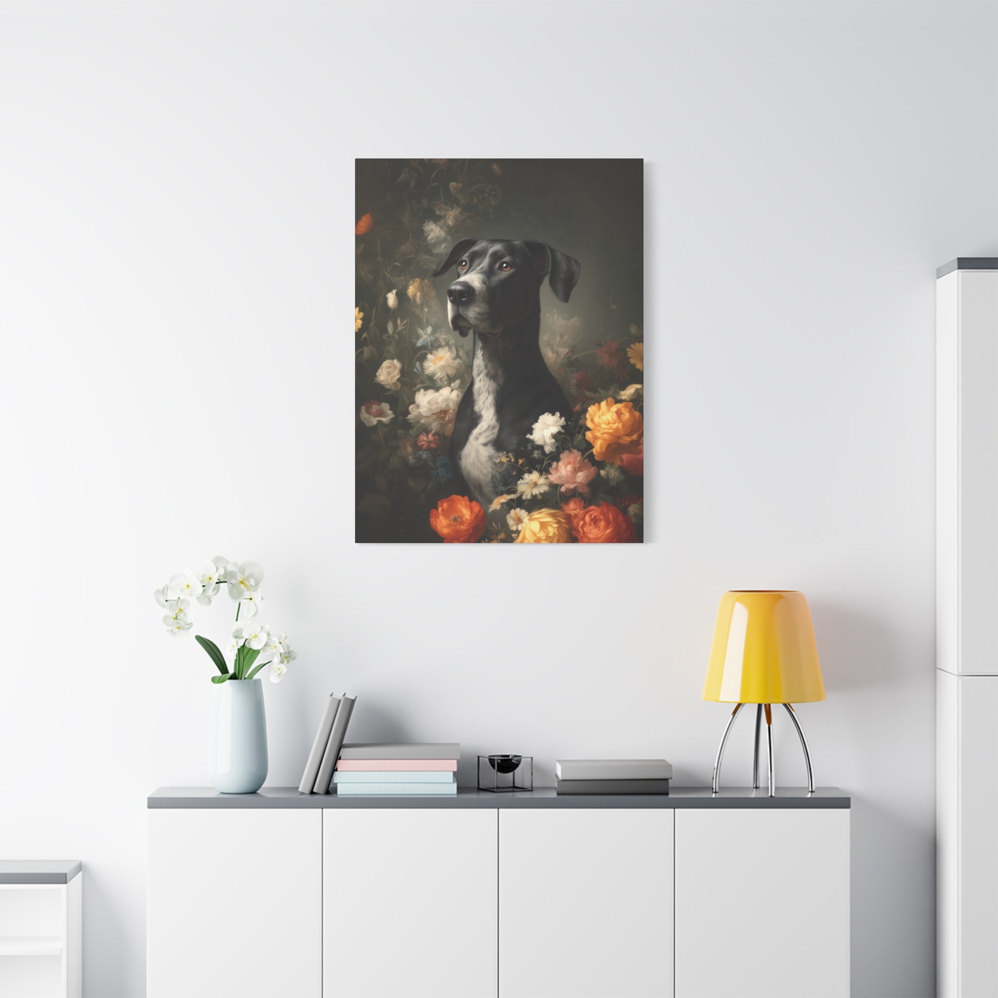 Botanical Great Dane Canvas Art