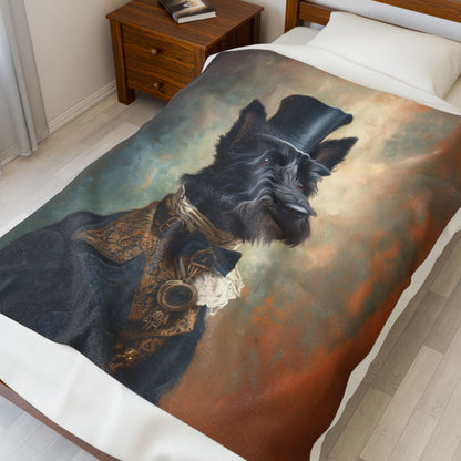 Steampunk Scottish Terrier Plush Blanket