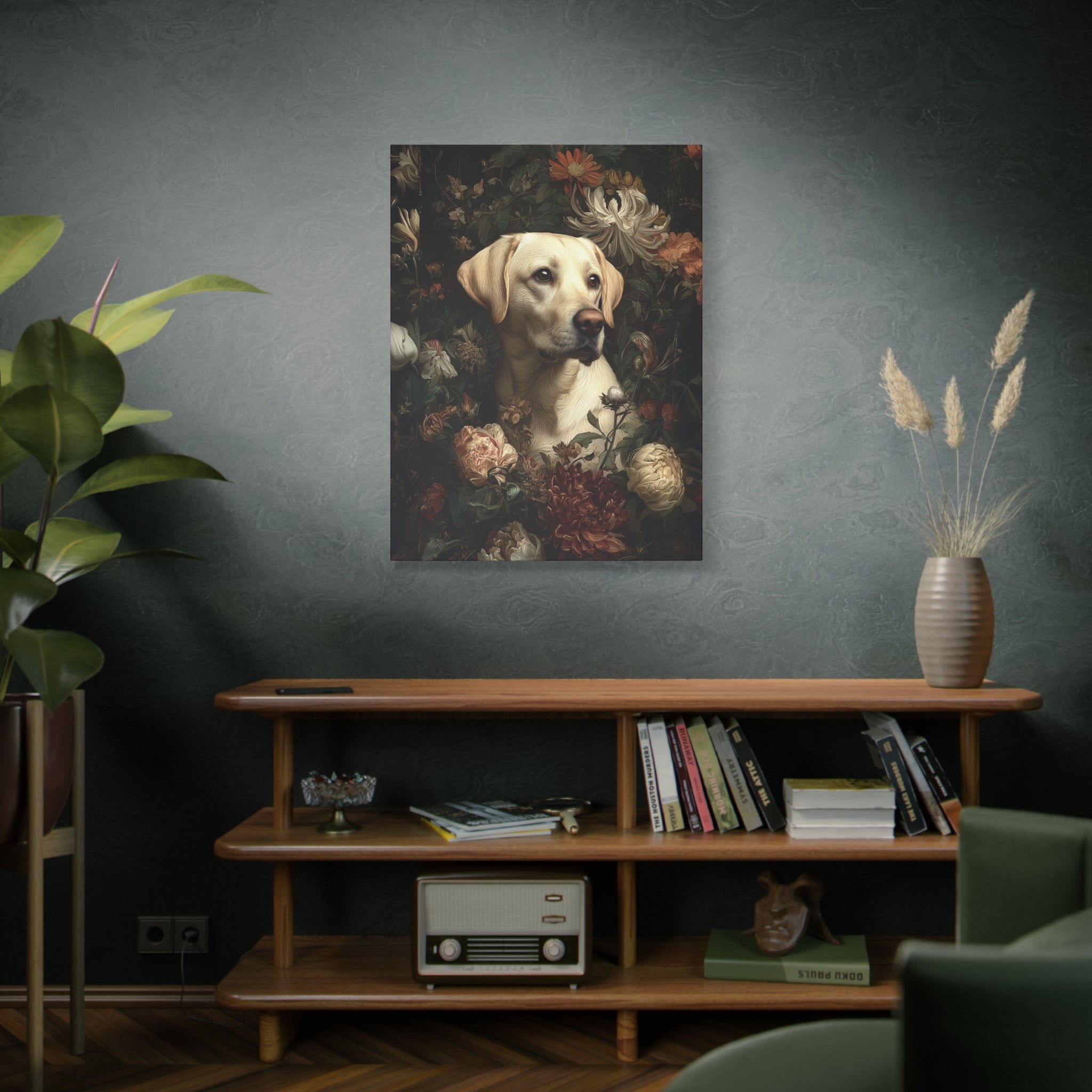 Botanical Labrador Retriever (Yellow) Canvas Art