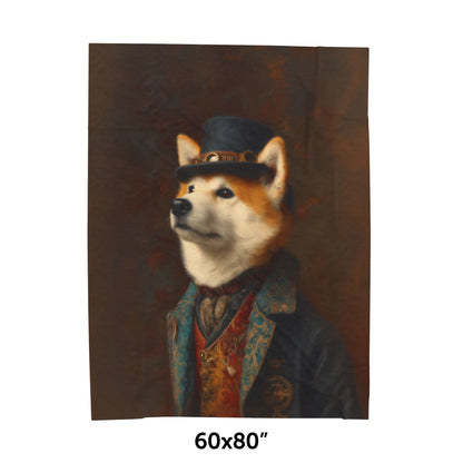 Steampunk Akita Plush Blanket