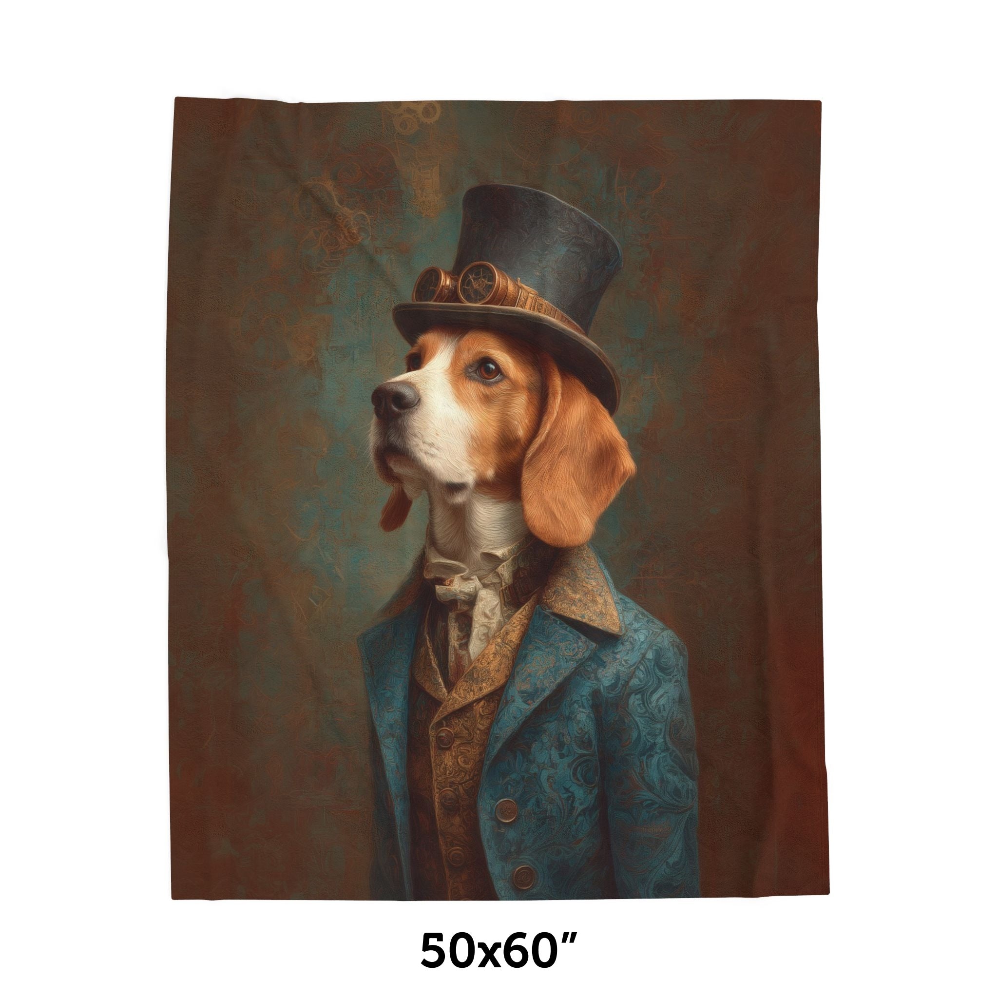 Steampunk Beagle Plush Blanket