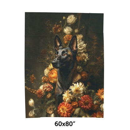 Botanical Belgian Malinois Plush Blanket