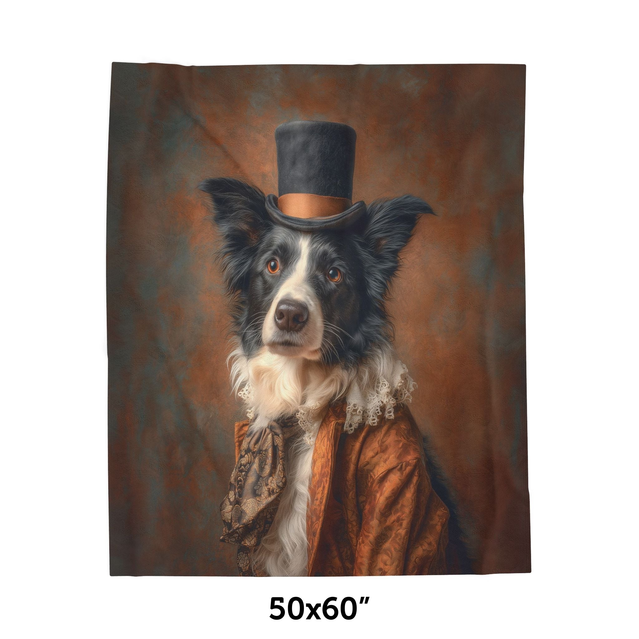 Steampunk Border Collie Plush Blanket