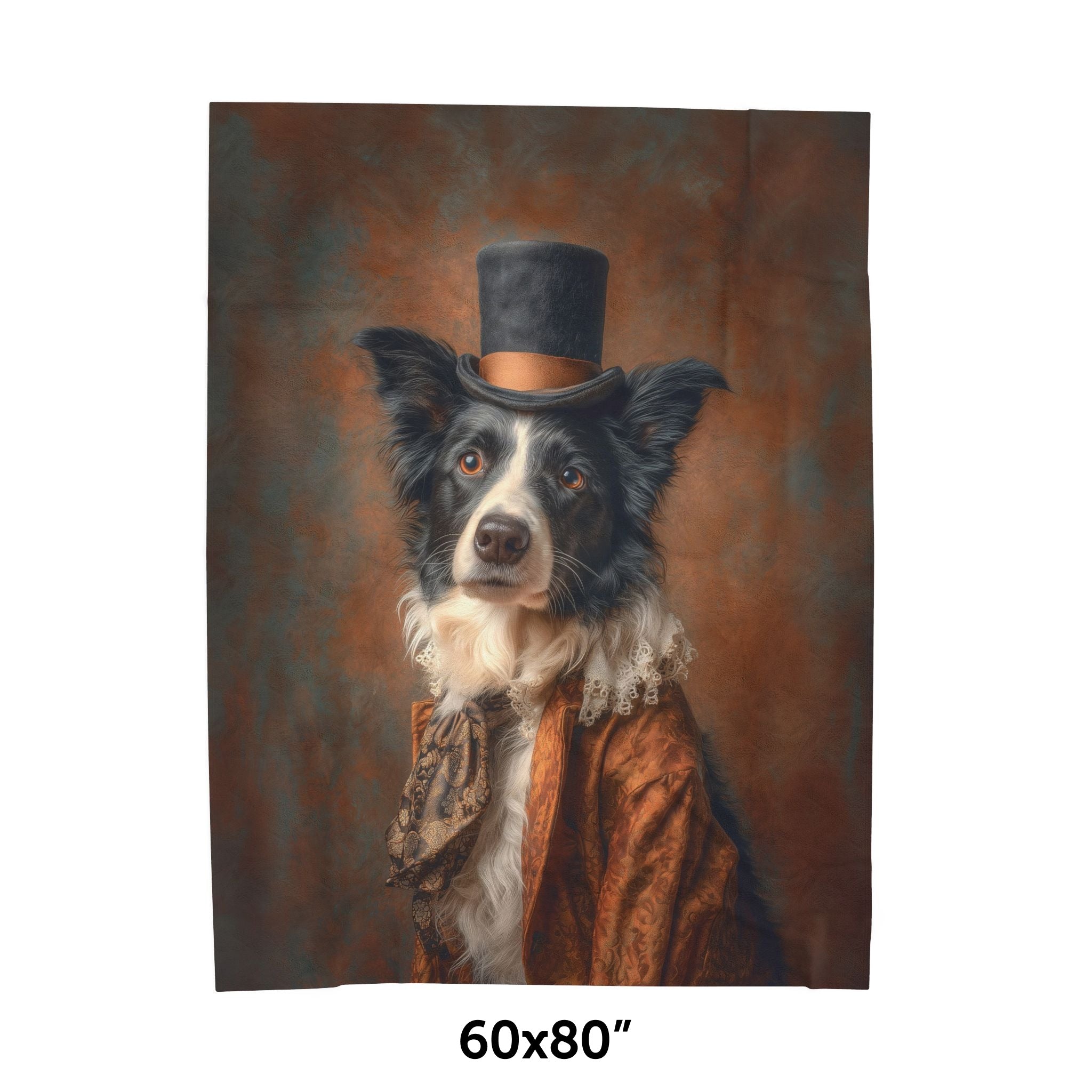Steampunk Border Collie Plush Blanket