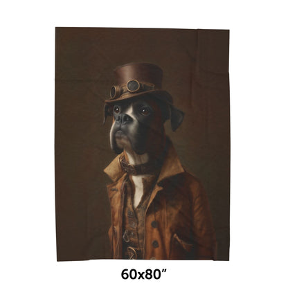 Steampunk Boxer Plush Blanket